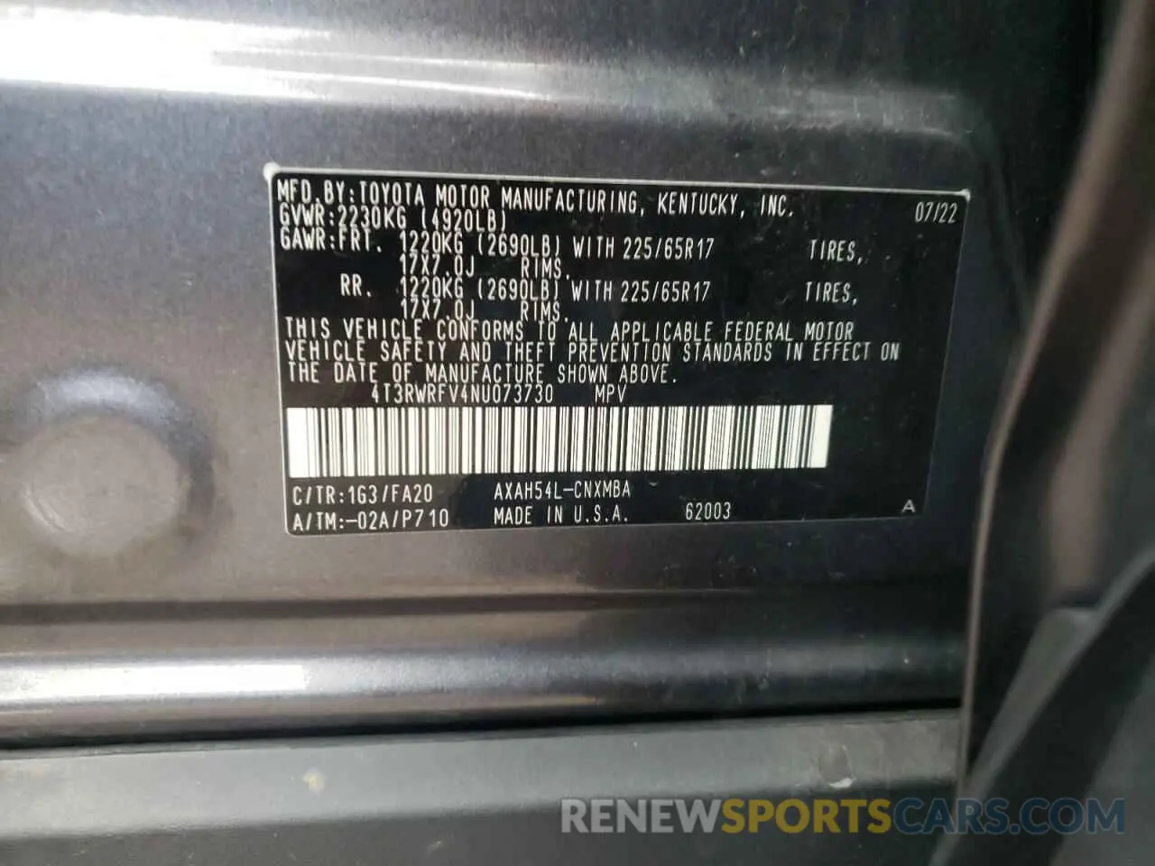 14 Photograph of a damaged car 4T3RWRFV4NU073730 TOYOTA RAV4 2022