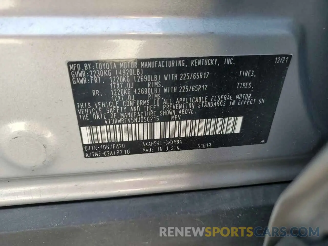 13 Photograph of a damaged car 4T3RWRFV5NU050215 TOYOTA RAV4 2022