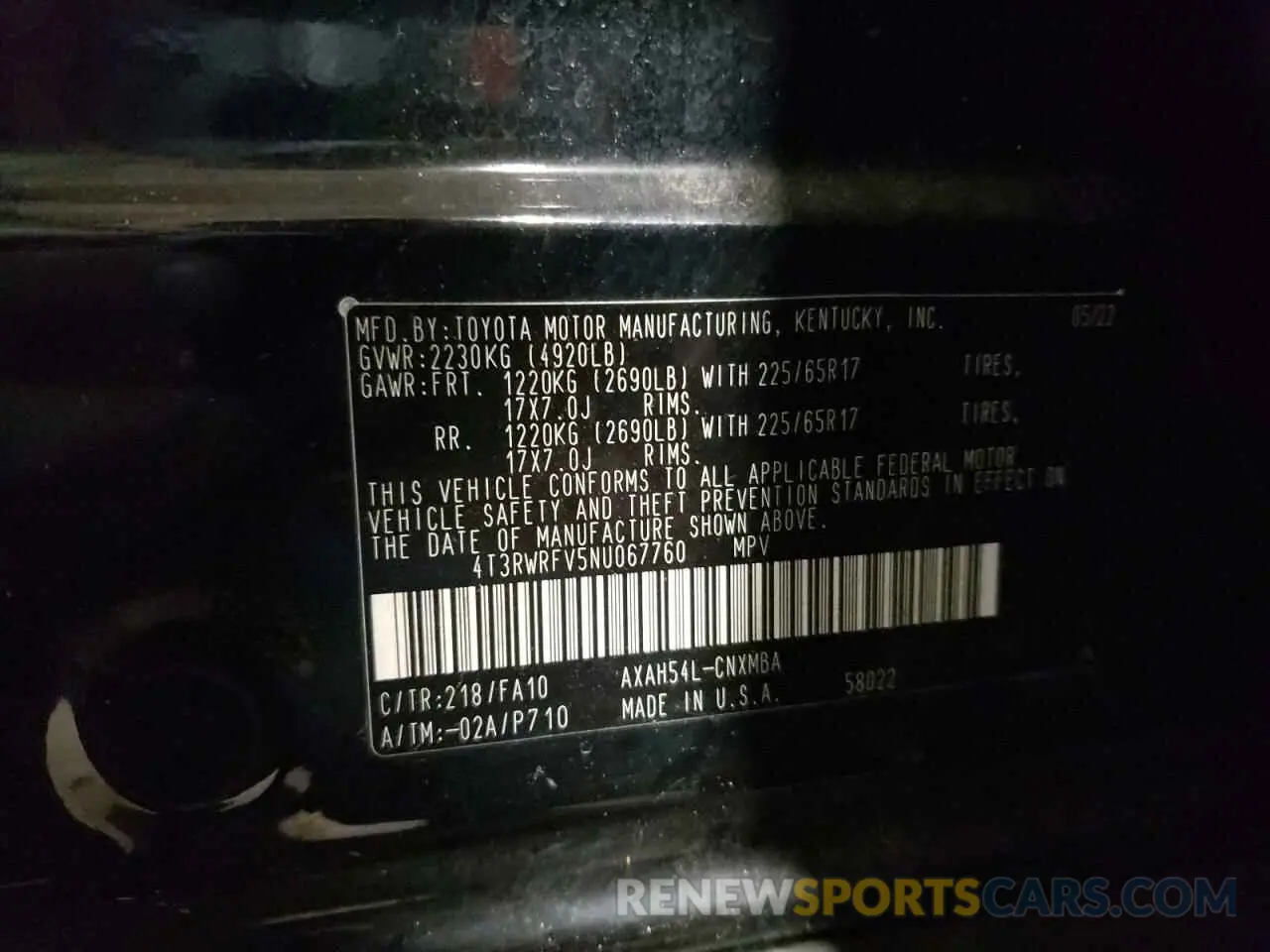 13 Фотография поврежденного автомобиля 4T3RWRFV5NU067760 TOYOTA RAV4 2022