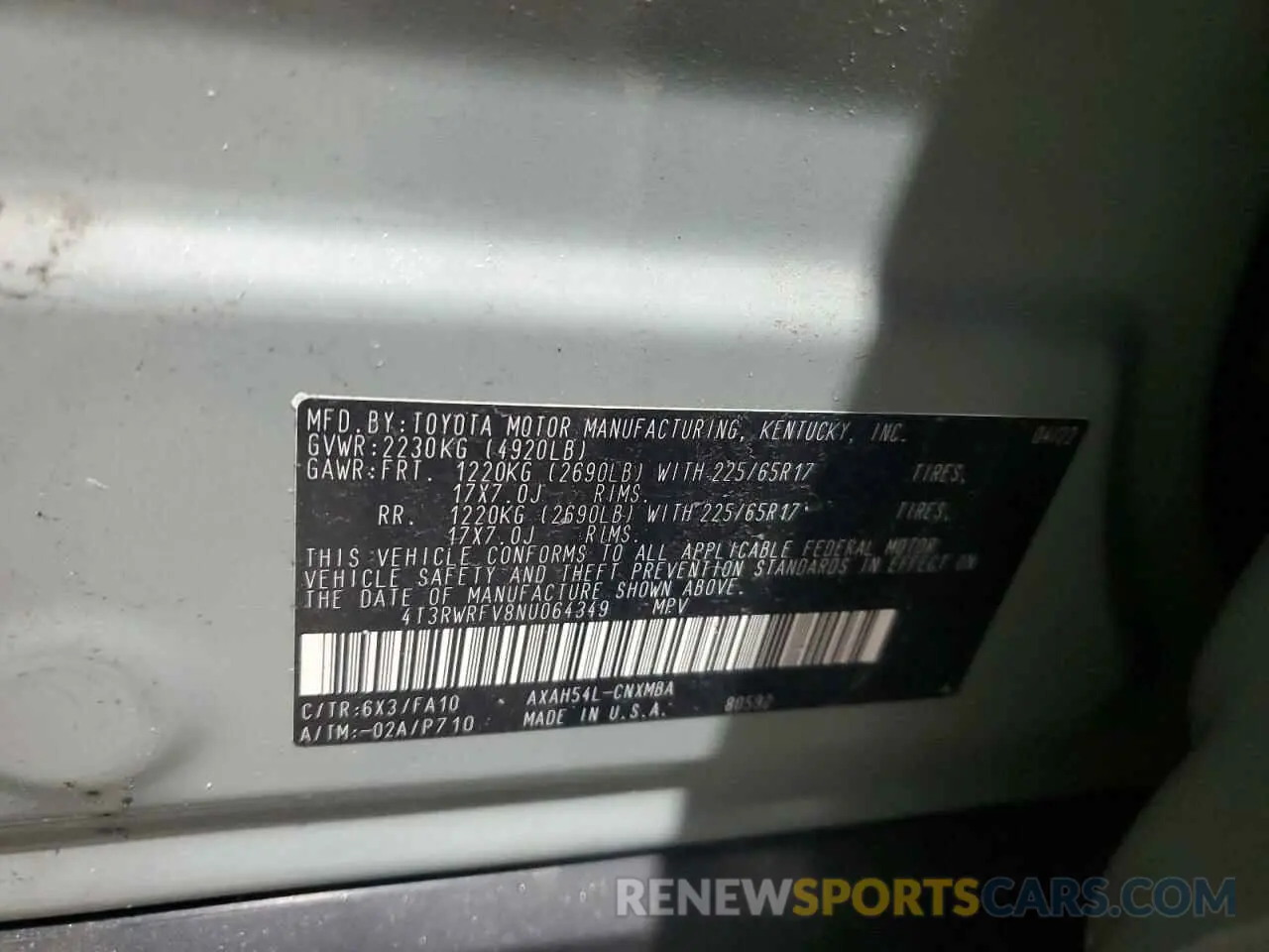 13 Photograph of a damaged car 4T3RWRFV8NU064349 TOYOTA RAV4 2022