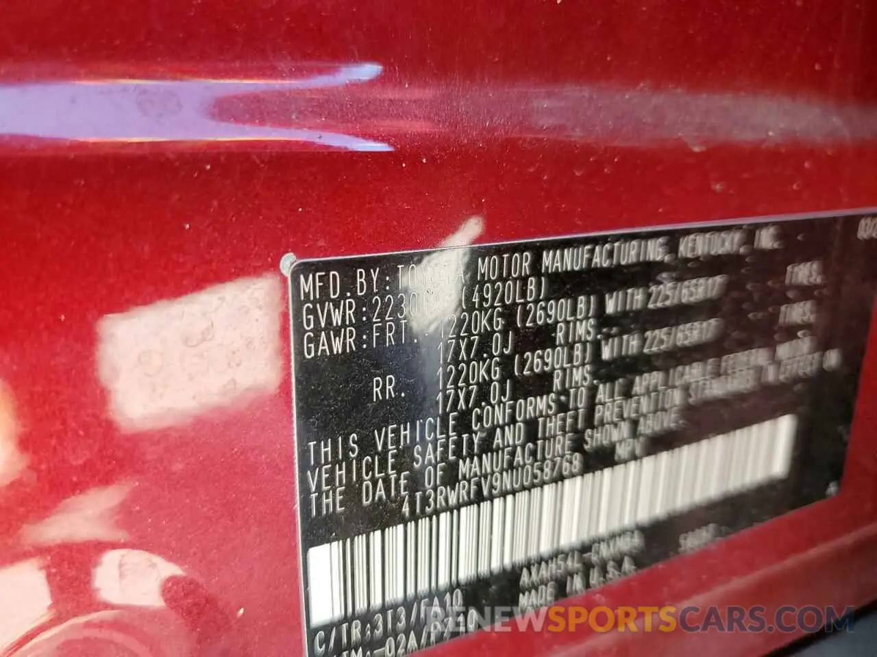 14 Фотография поврежденного автомобиля 4T3RWRFV9NU058768 TOYOTA RAV4 2022
