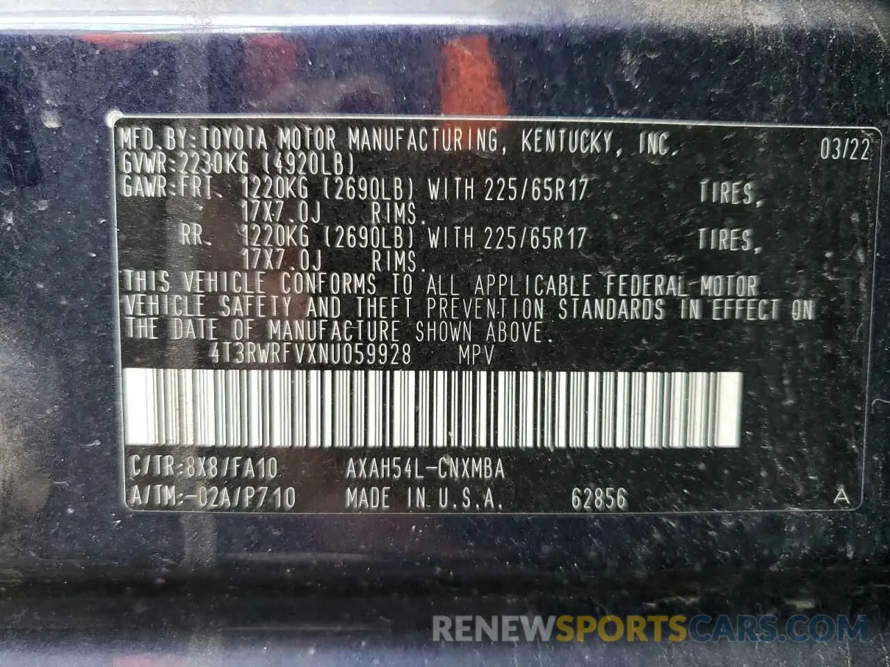 13 Фотография поврежденного автомобиля 4T3RWRFVXNU059928 TOYOTA RAV4 2022