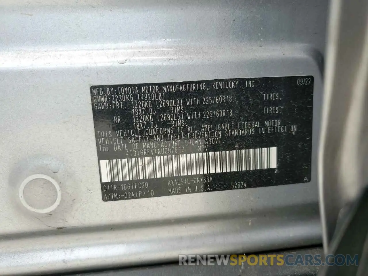 14 Фотография поврежденного автомобиля 4T3T6RFV4NU097810 TOYOTA RAV4 2022