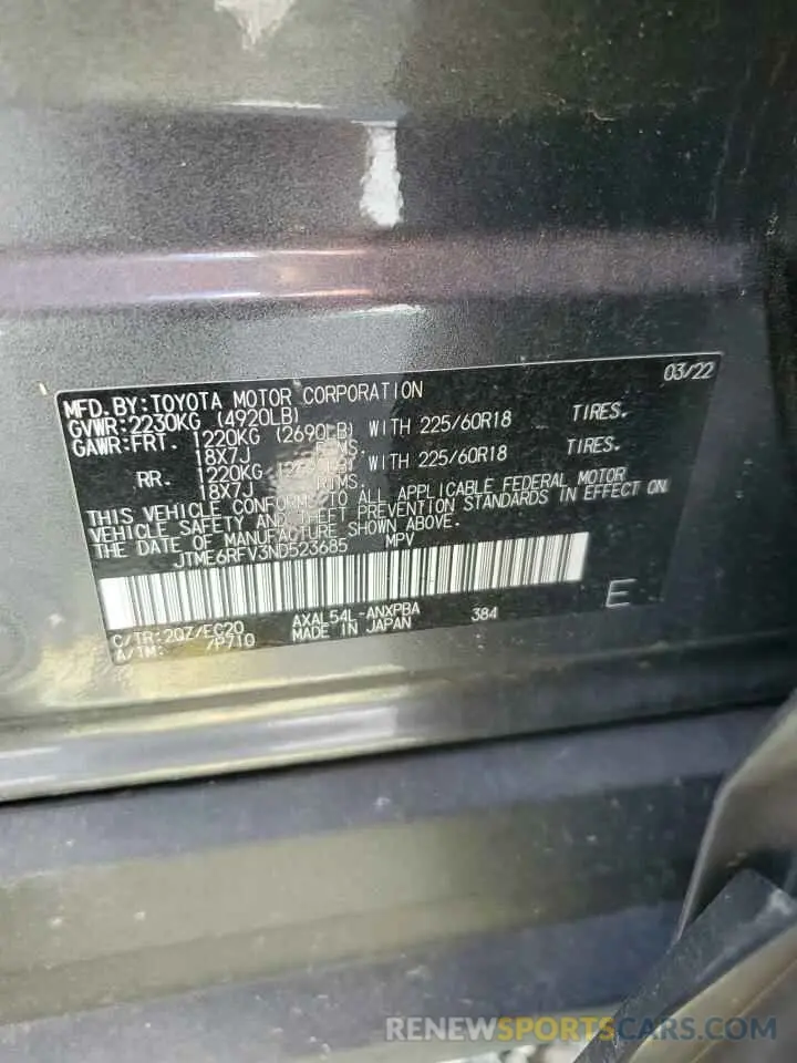 14 Photograph of a damaged car JTME6RFV3ND523685 TOYOTA RAV4 2022