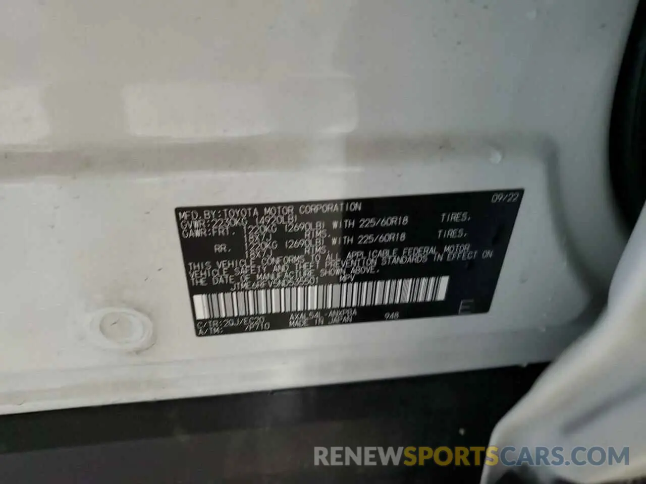 14 Photograph of a damaged car JTME6RFV5ND535501 TOYOTA RAV4 2022
