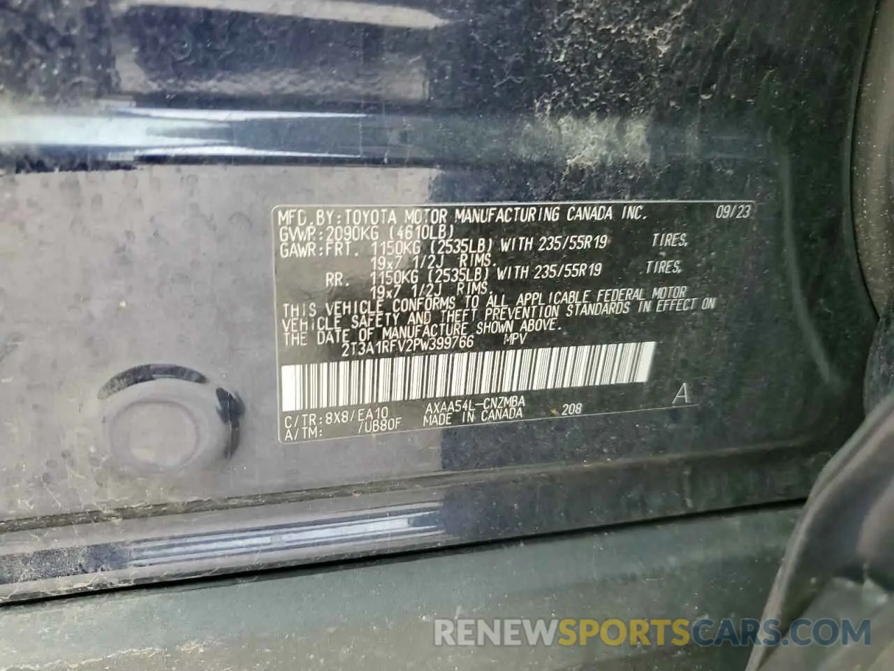 14 Photograph of a damaged car 2T3A1RFV2PW399766 TOYOTA RAV4 2023