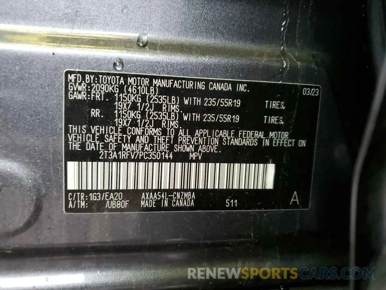 15 Фотография поврежденного автомобиля 2T3A1RFV7PC350144 TOYOTA RAV4 2023