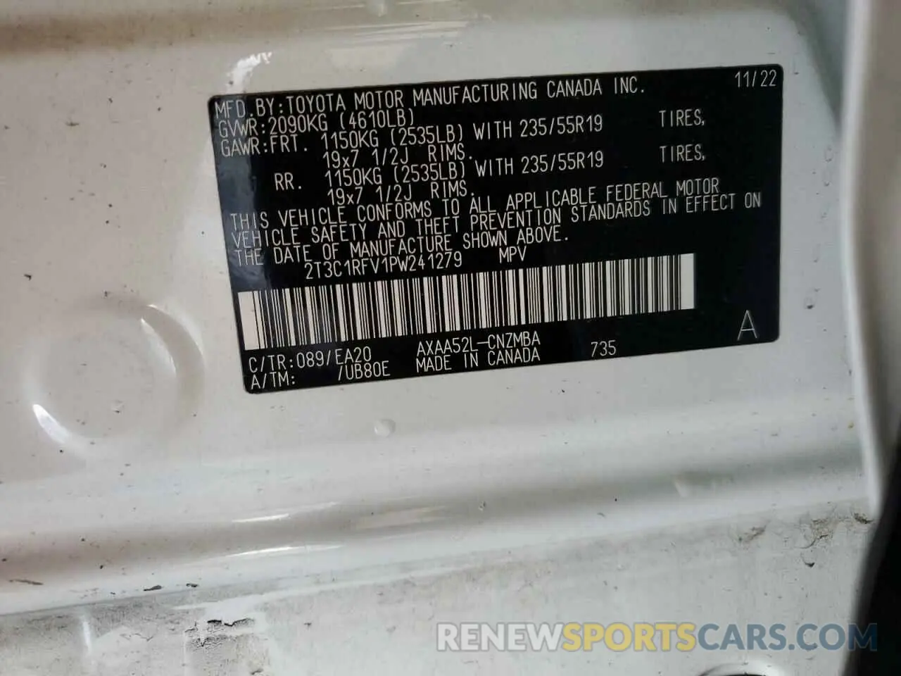 14 Фотография поврежденного автомобиля 2T3C1RFV1PW241279 TOYOTA RAV4 2023
