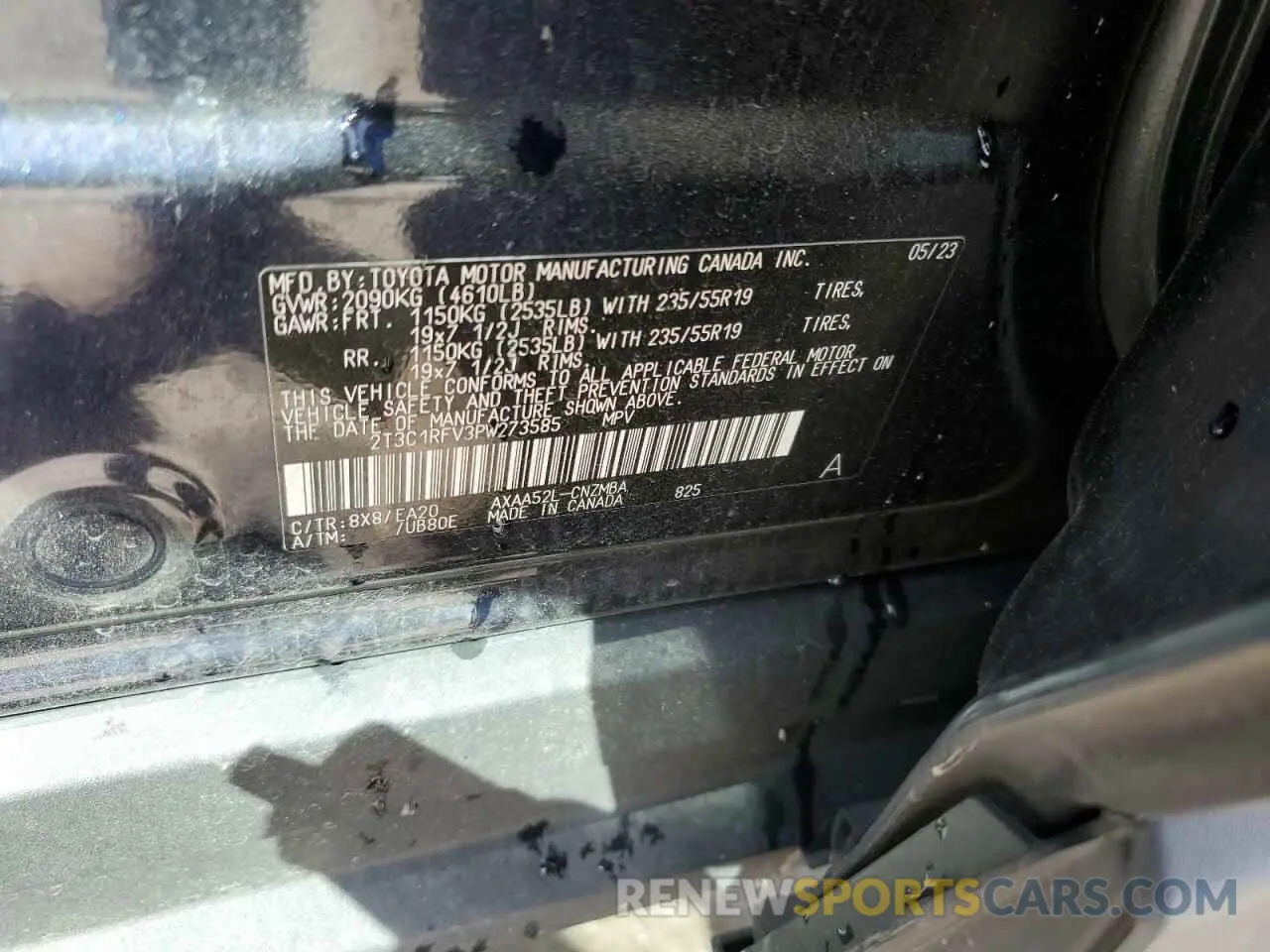 16 Photograph of a damaged car 2T3C1RFV3PW273585 TOYOTA RAV4 2023