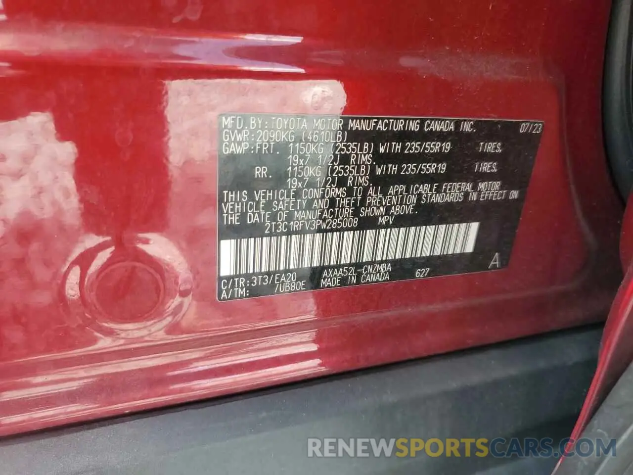 15 Photograph of a damaged car 2T3C1RFV3PW285008 TOYOTA RAV4 2023