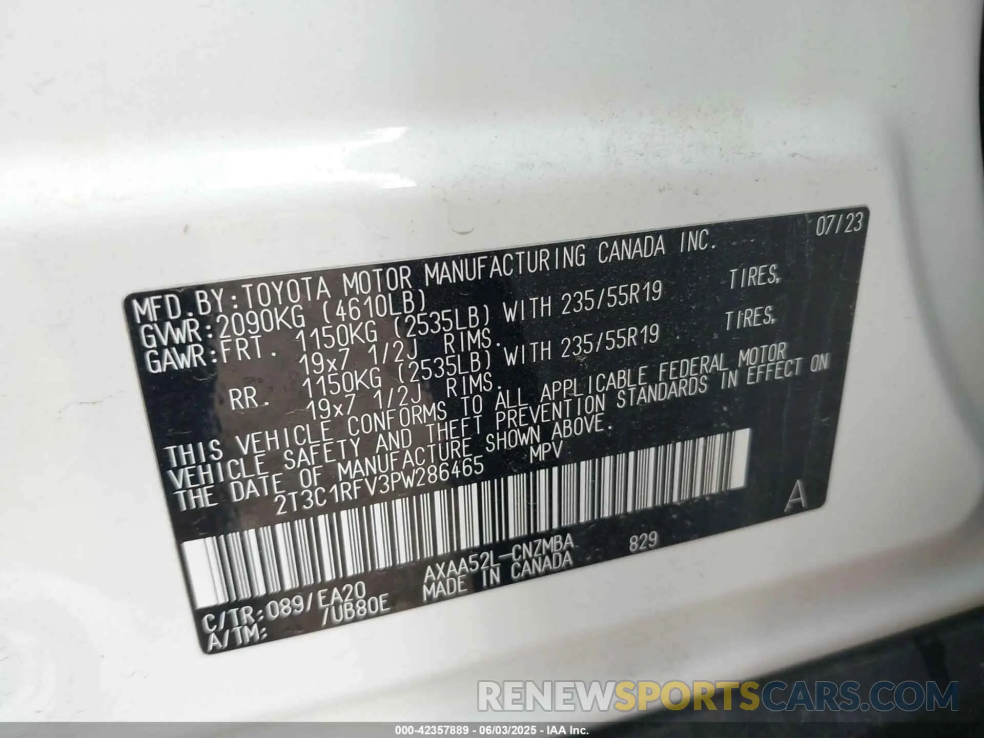 9 Фотография поврежденного автомобиля 2T3C1RFV3PW286465 TOYOTA RAV4 2023