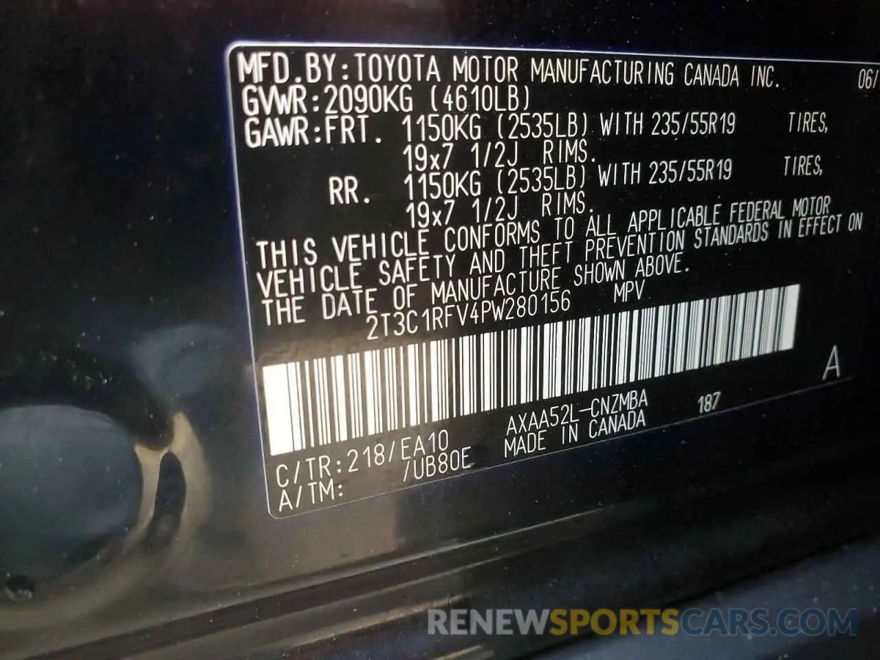 14 Photograph of a damaged car 2T3C1RFV4PW280156 TOYOTA RAV4 2023