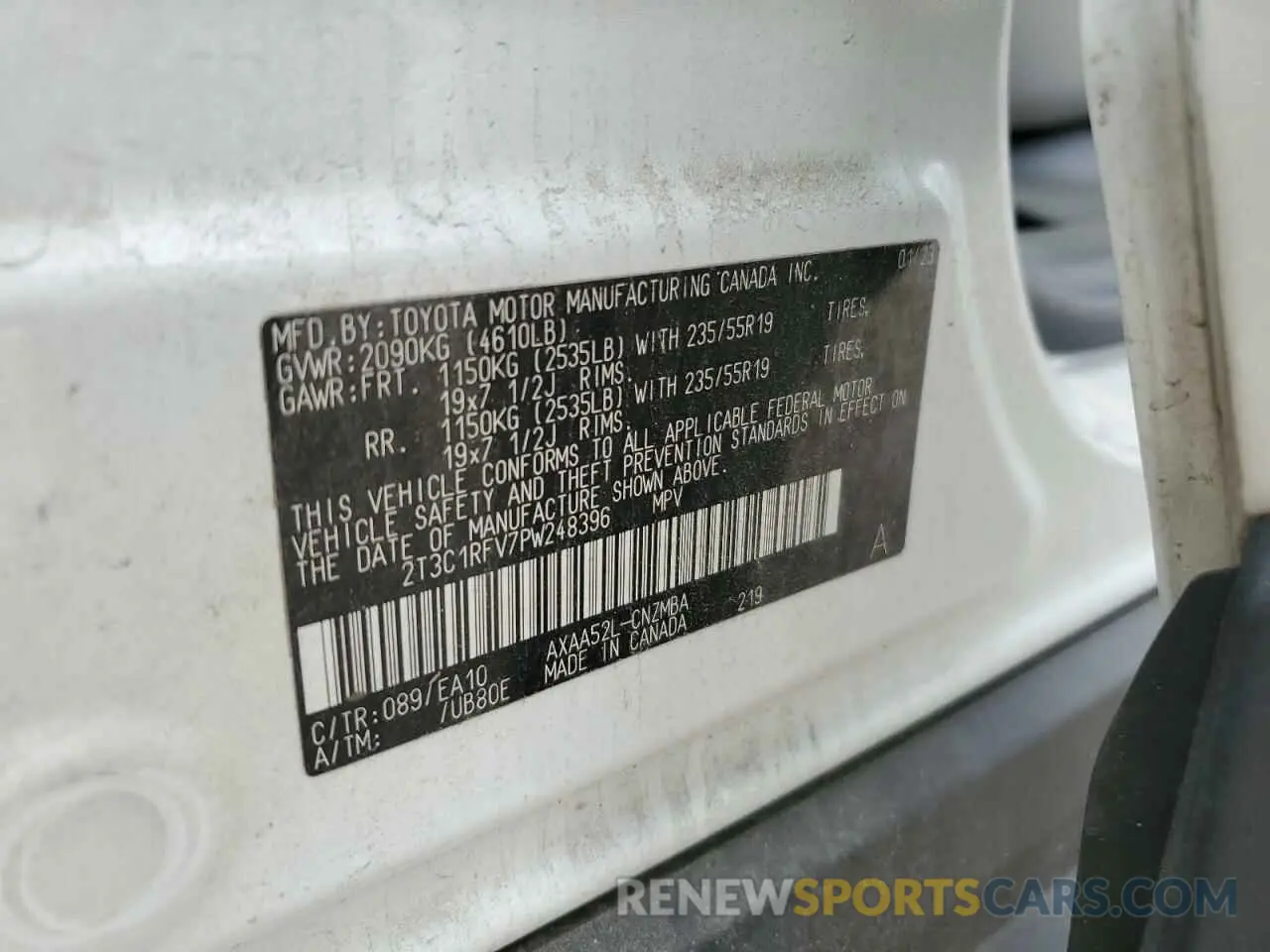 12 Фотография поврежденного автомобиля 2T3C1RFV7PW248396 TOYOTA RAV4 2023