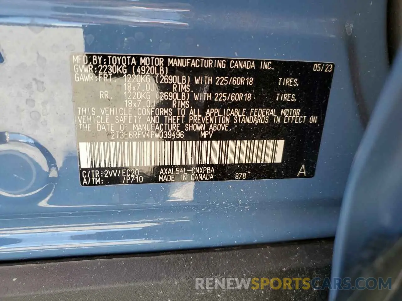 15 Photograph of a damaged car 2T3E6RFV4PW039496 TOYOTA RAV4 2023