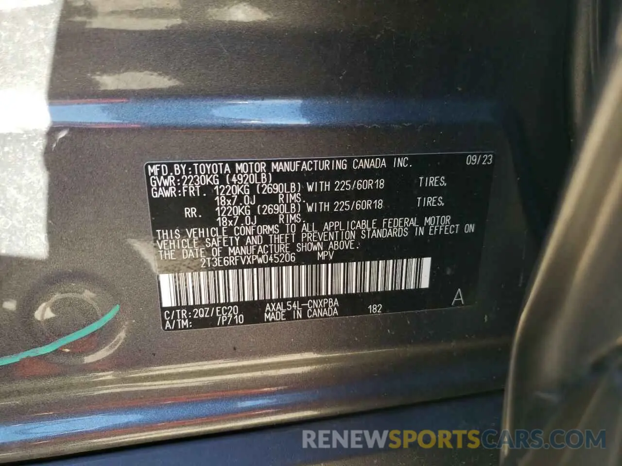 14 Фотография поврежденного автомобиля 2T3E6RFVXPW045206 TOYOTA RAV4 2023
