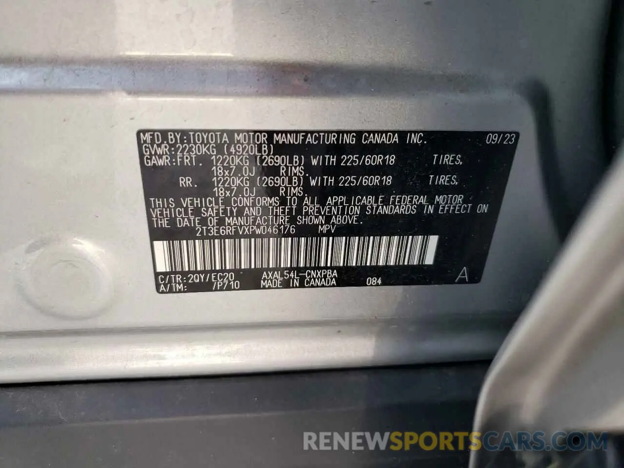 13 Photograph of a damaged car 2T3E6RFVXPW046176 TOYOTA RAV4 2023