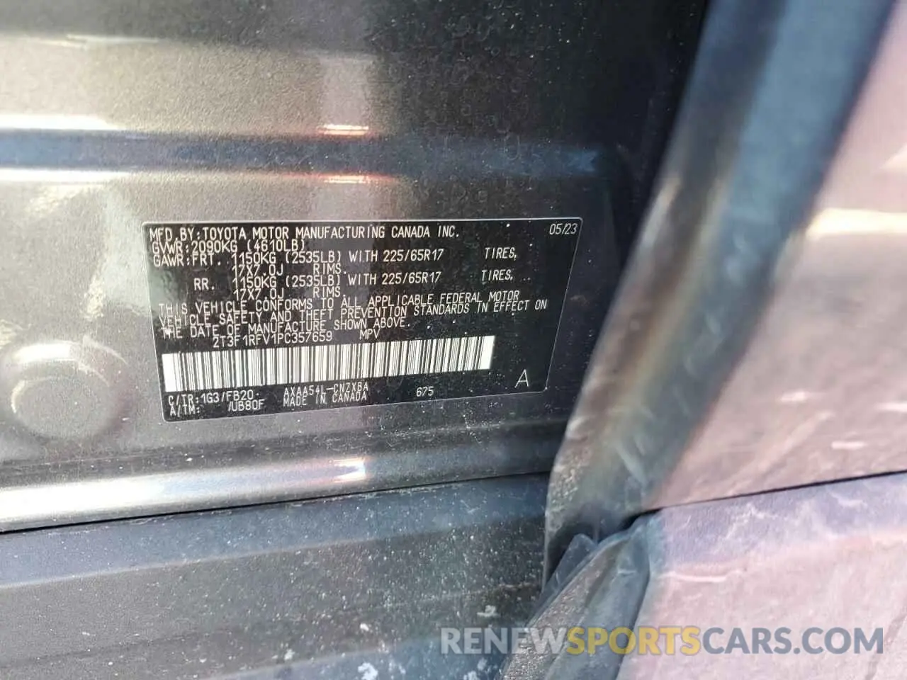 13 Photograph of a damaged car 2T3F1RFV1PC357659 TOYOTA RAV4 2023
