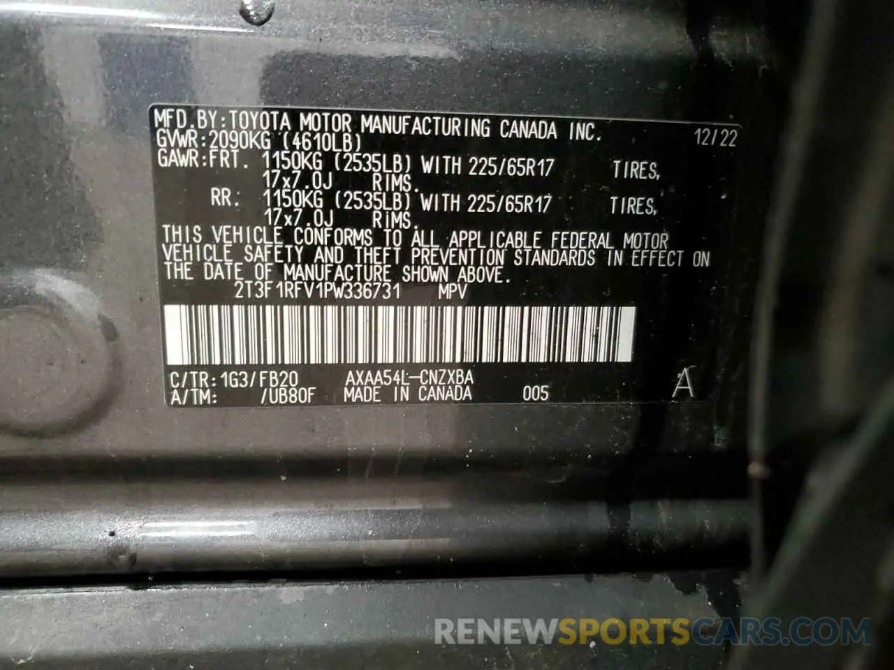 14 Фотография поврежденного автомобиля 2T3F1RFV1PW336731 TOYOTA RAV4 2023