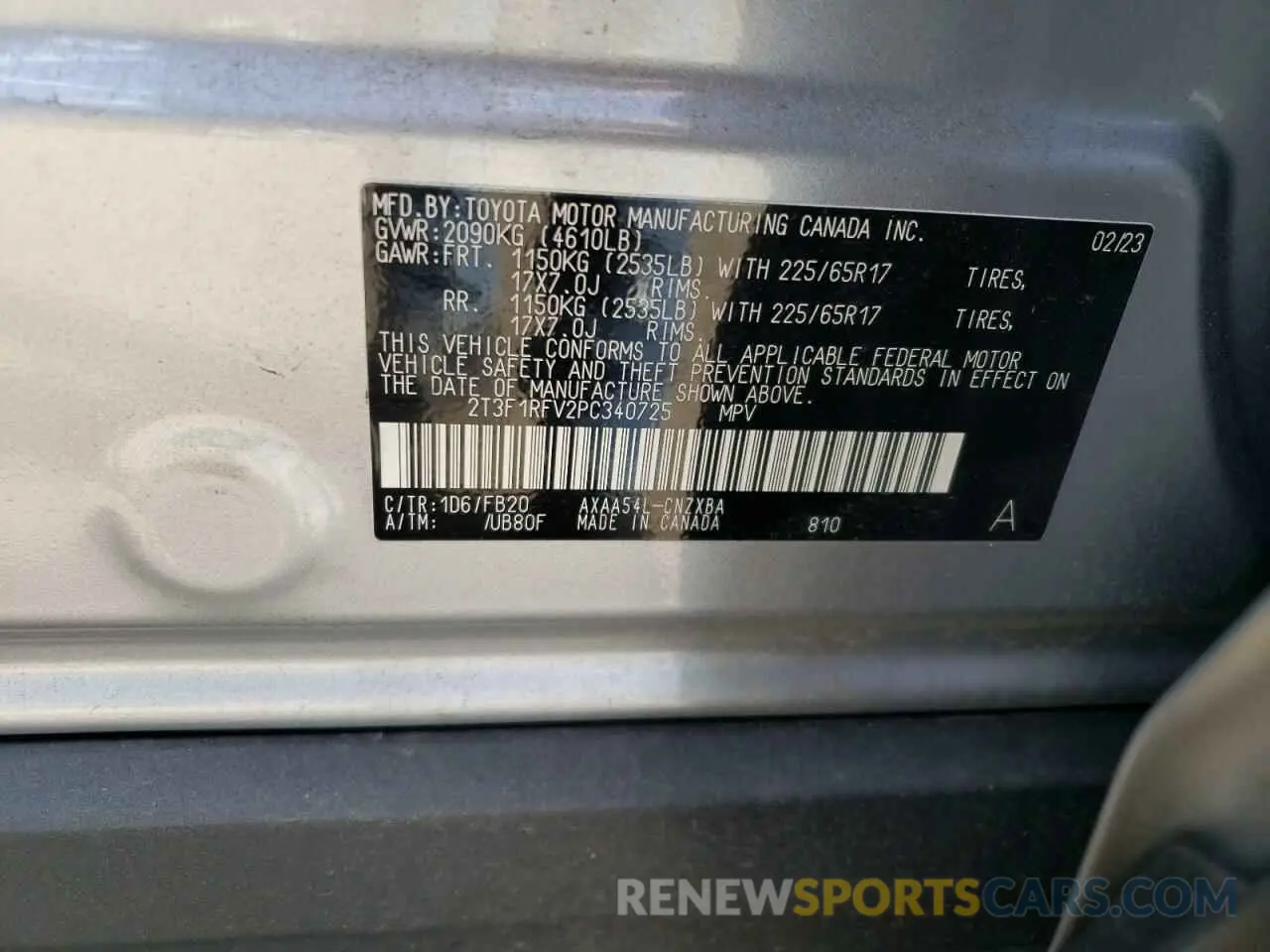 12 Фотография поврежденного автомобиля 2T3F1RFV2PC340725 TOYOTA RAV4 2023