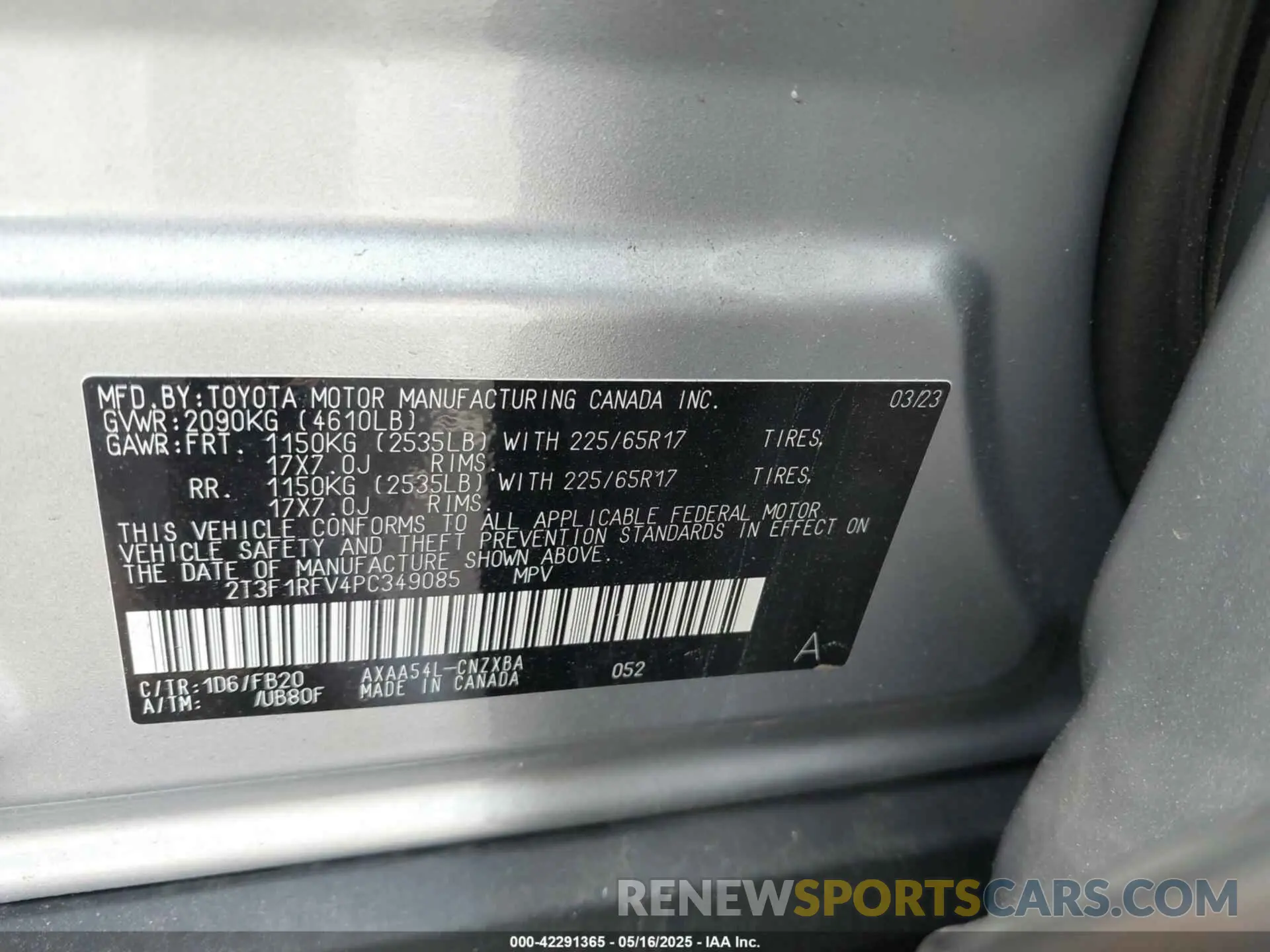 9 Photograph of a damaged car 2T3F1RFV4PC349085 TOYOTA RAV4 2023