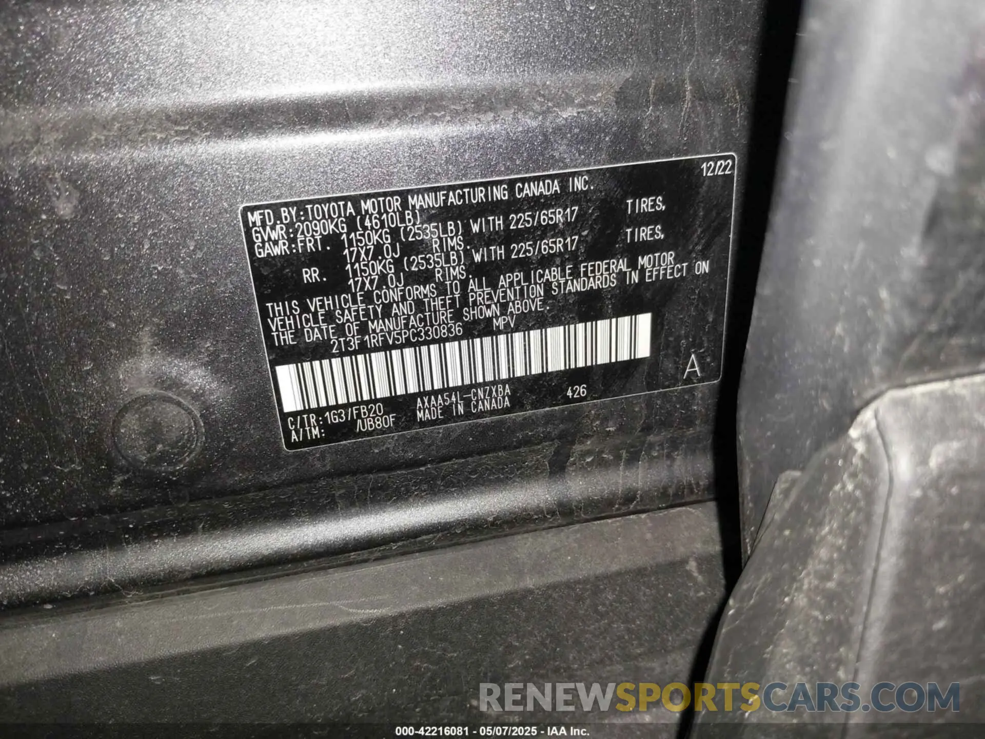 9 Photograph of a damaged car 2T3F1RFV5PC330836 TOYOTA RAV4 2023