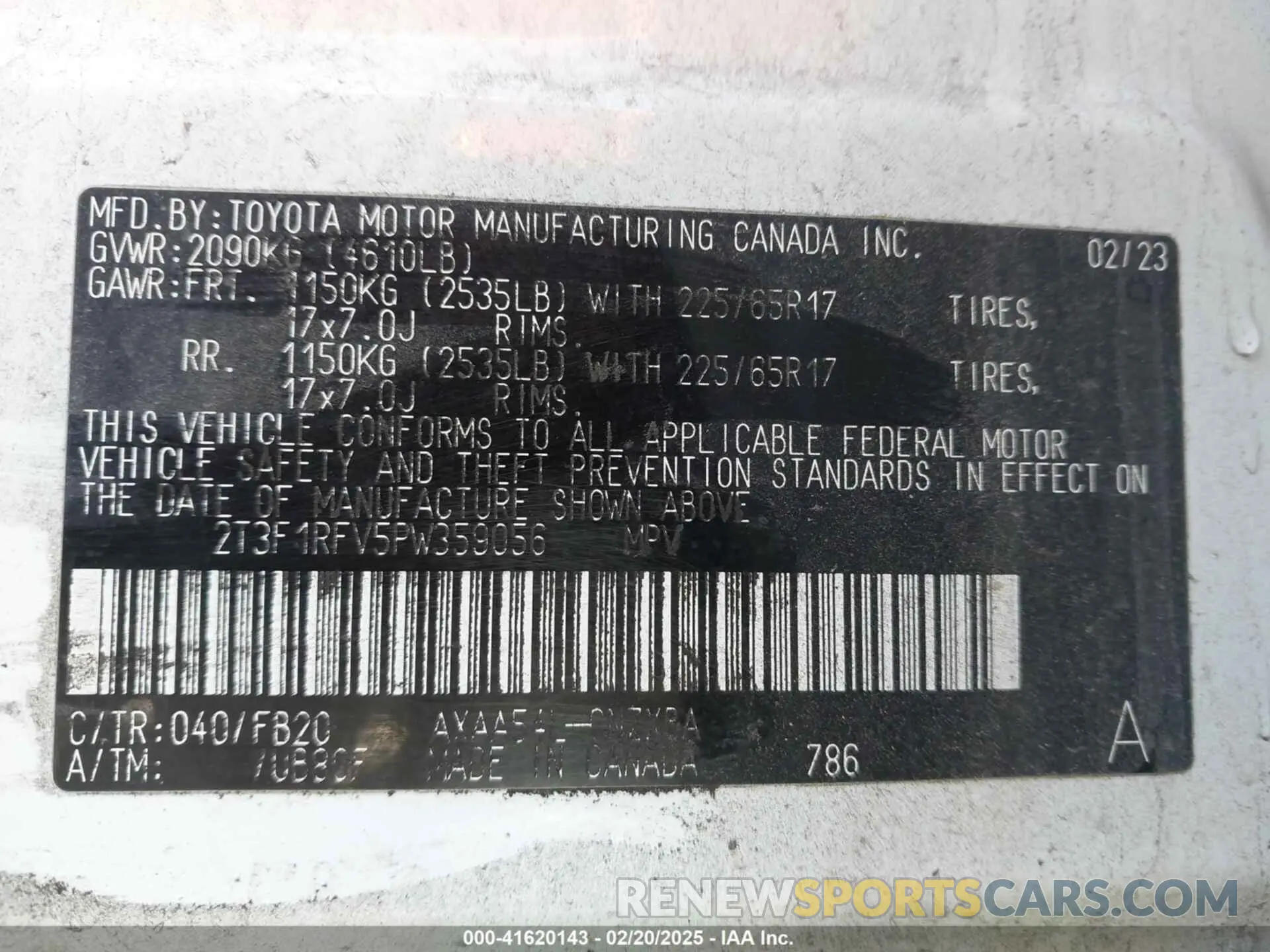 9 Photograph of a damaged car 2T3F1RFV5PW359056 TOYOTA RAV4 2023