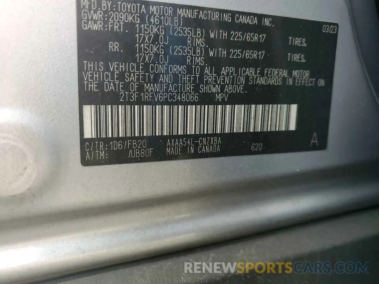 14 Photograph of a damaged car 2T3F1RFV6PC348066 TOYOTA RAV4 2023
