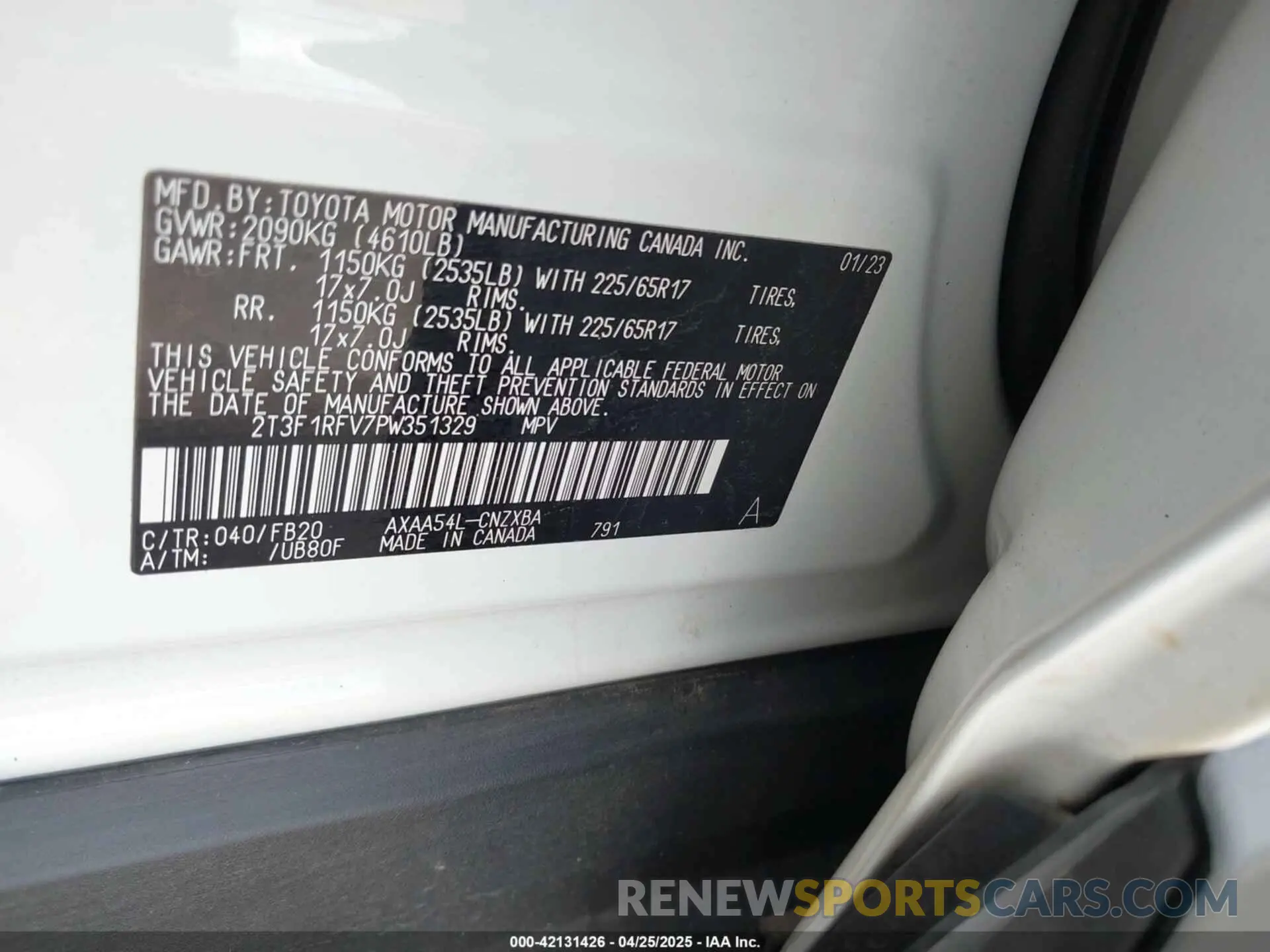 9 Photograph of a damaged car 2T3F1RFV7PW351329 TOYOTA RAV4 2023
