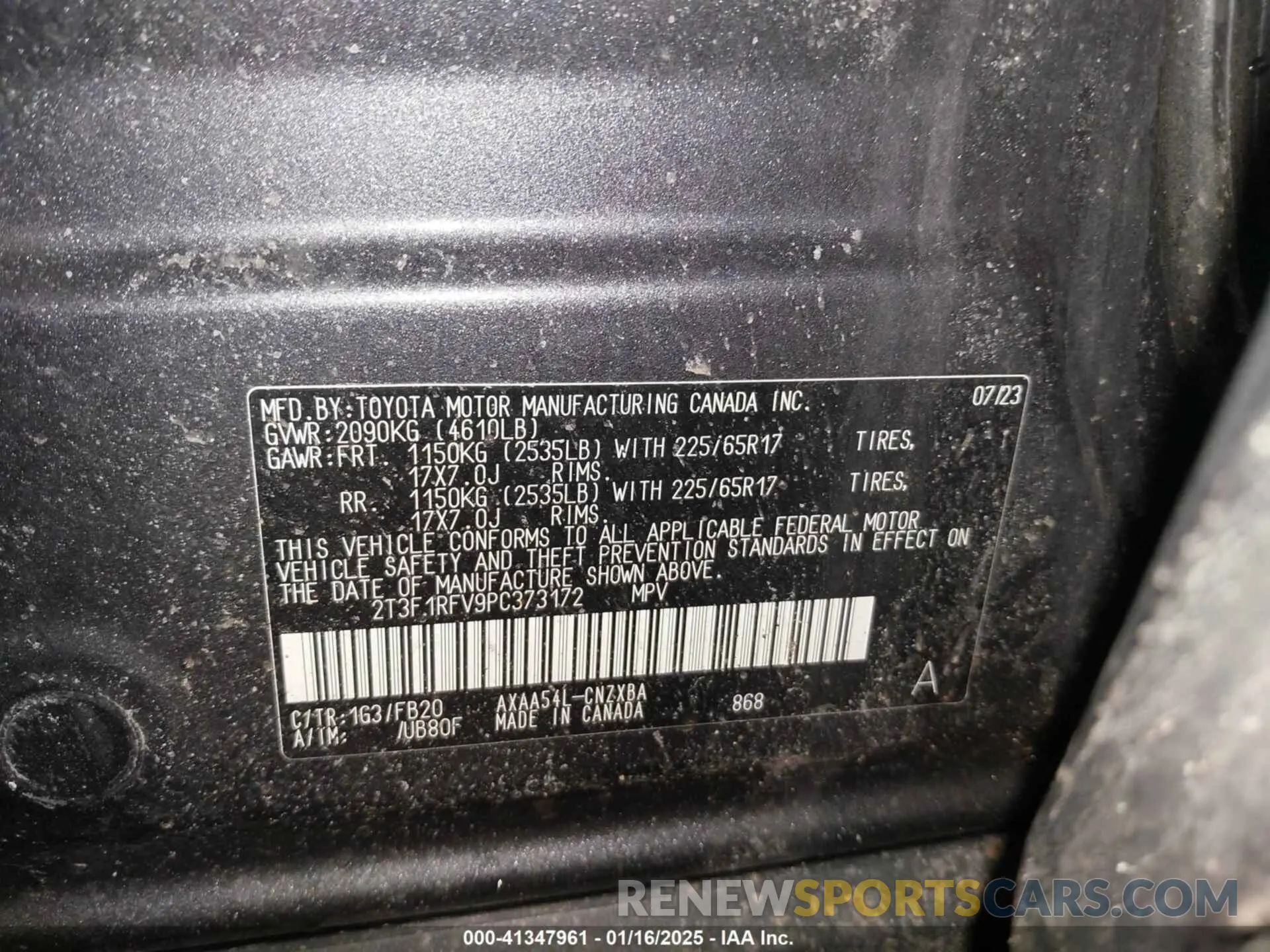 9 Photograph of a damaged car 2T3F1RFV9PC373172 TOYOTA RAV4 2023