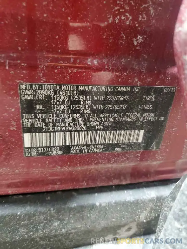 15 Фотография поврежденного автомобиля 2T3G1RFV0PW389828 TOYOTA RAV4 2023