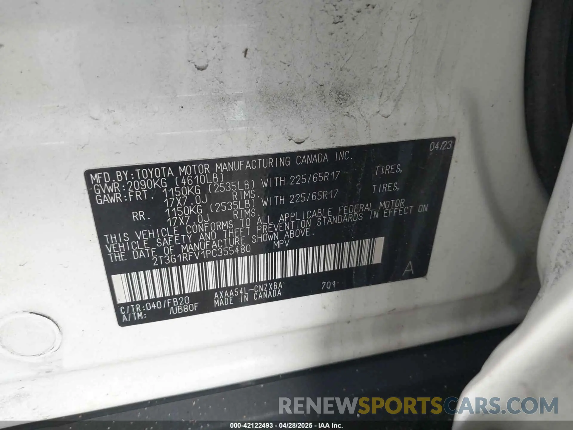 9 Фотография поврежденного автомобиля 2T3G1RFV1PC355480 TOYOTA RAV4 2023