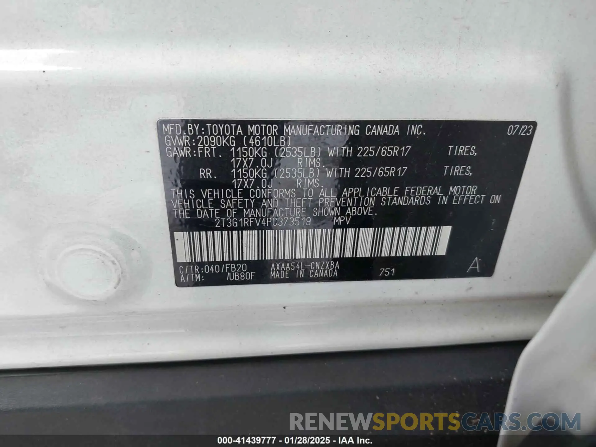 9 Фотография поврежденного автомобиля 2T3G1RFV4PC373519 TOYOTA RAV4 2023