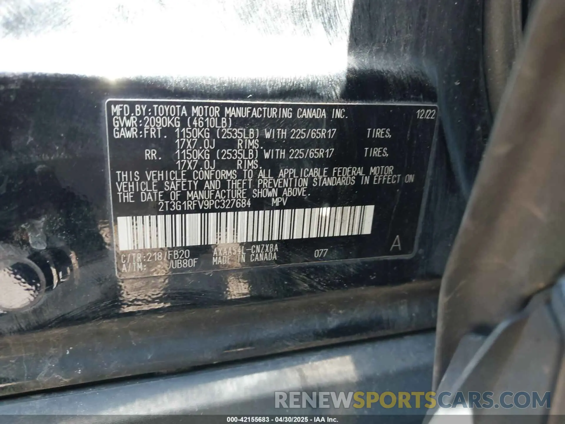 9 Фотография поврежденного автомобиля 2T3G1RFV9PC327684 TOYOTA RAV4 2023
