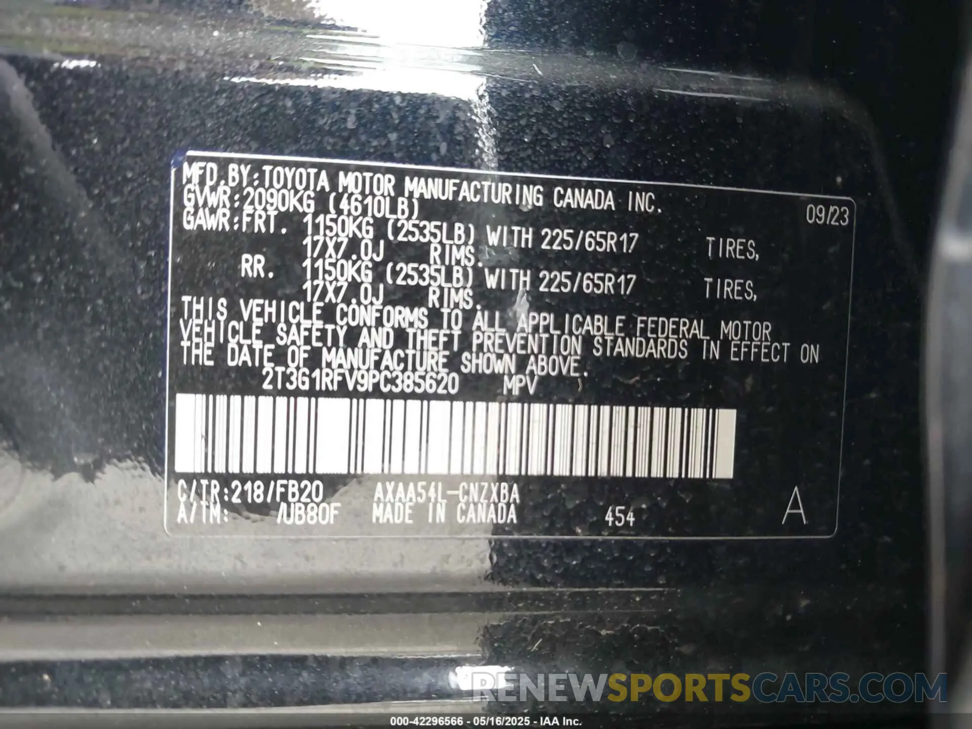 9 Фотография поврежденного автомобиля 2T3G1RFV9PC385620 TOYOTA RAV4 2023