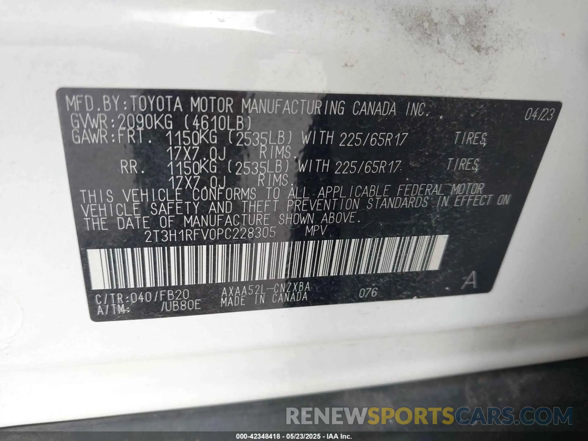 9 Photograph of a damaged car 2T3H1RFV0PC228305 TOYOTA RAV4 2023