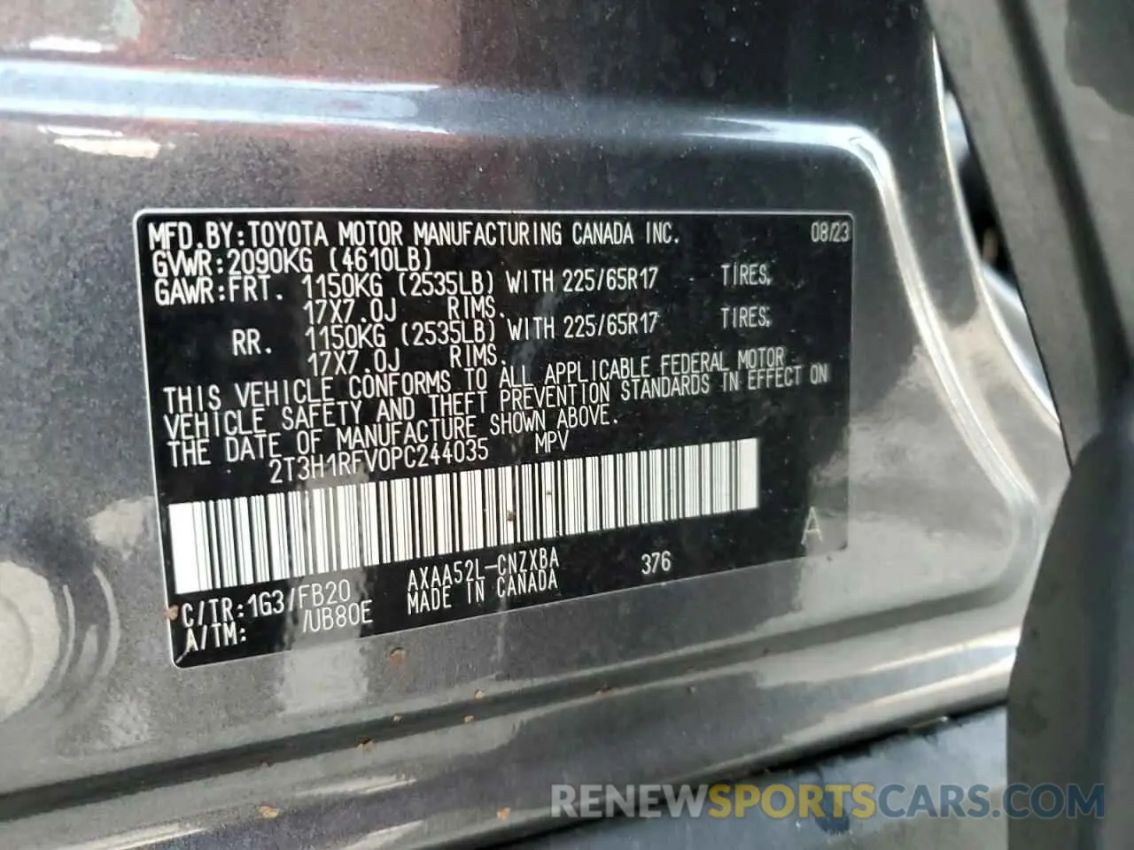 14 Photograph of a damaged car 2T3H1RFV0PC244035 TOYOTA RAV4 2023