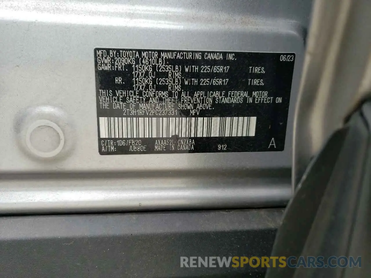 13 Photograph of a damaged car 2T3H1RFV2PC237331 TOYOTA RAV4 2023