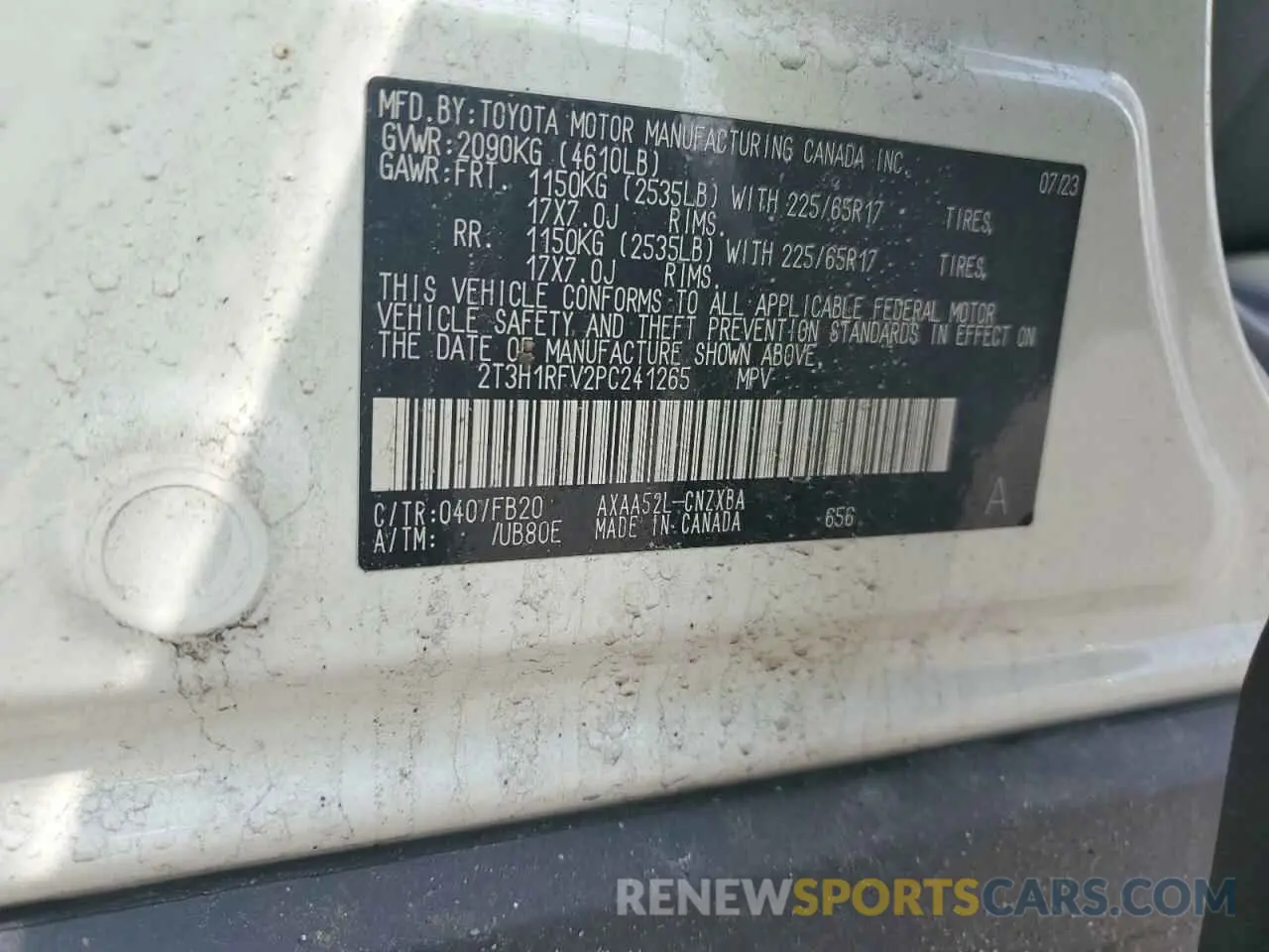 14 Фотография поврежденного автомобиля 2T3H1RFV2PC241265 TOYOTA RAV4 2023