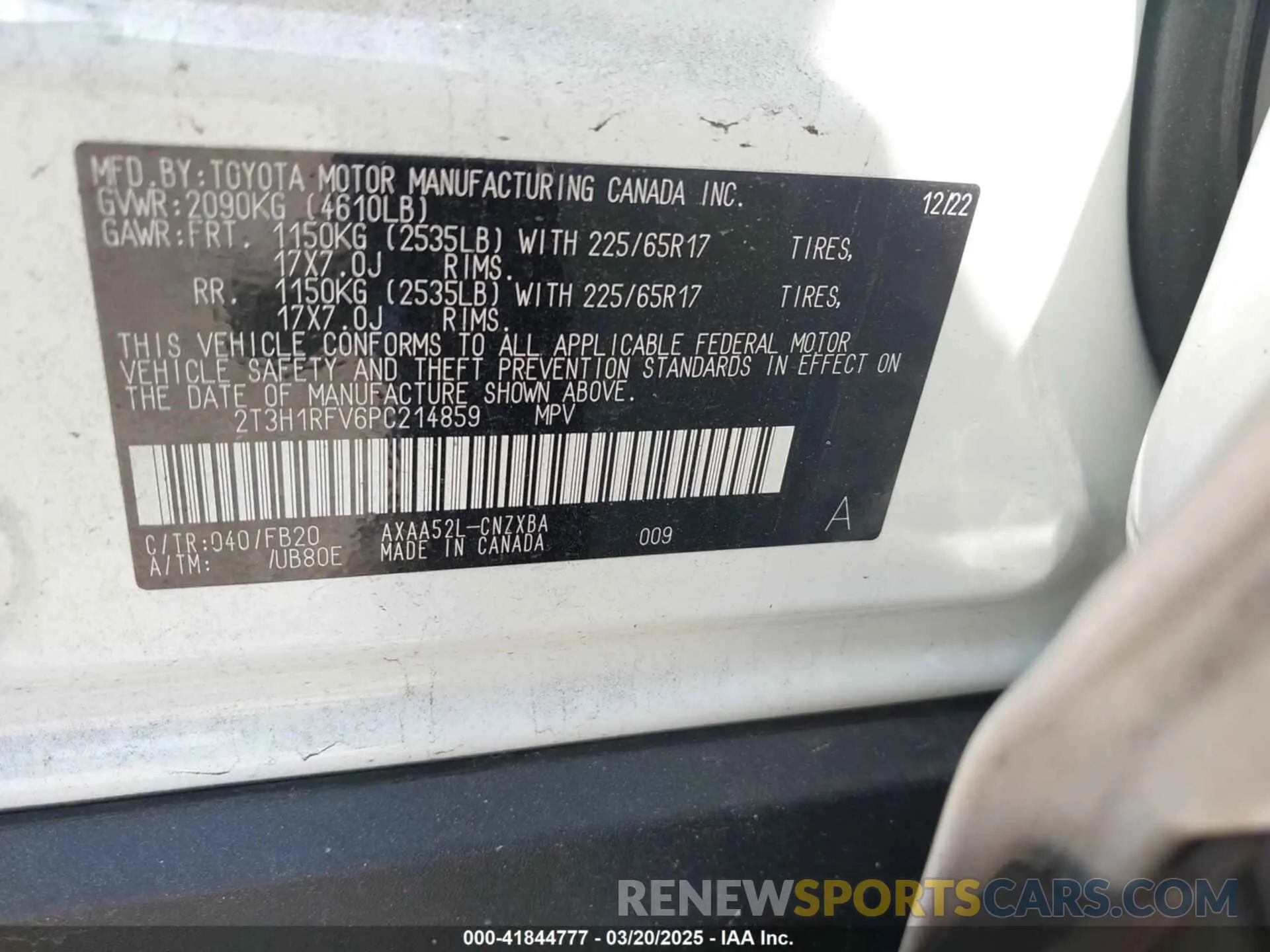 9 Photograph of a damaged car 2T3H1RFV6PC214859 TOYOTA RAV4 2023