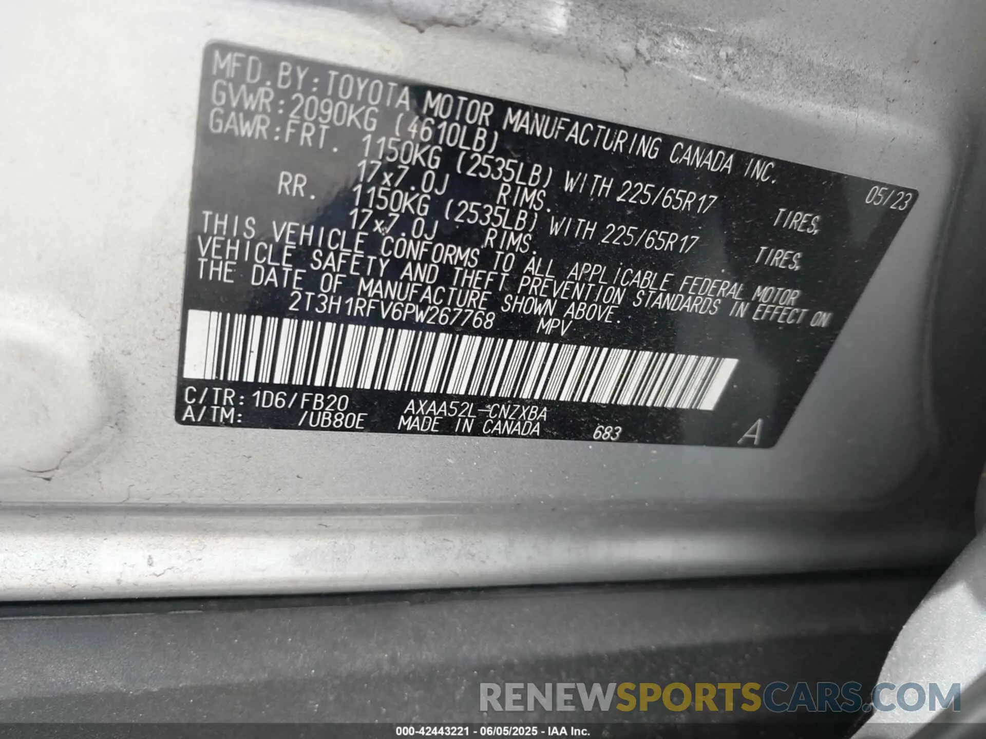 9 Photograph of a damaged car 2T3H1RFV6PW267768 TOYOTA RAV4 2023