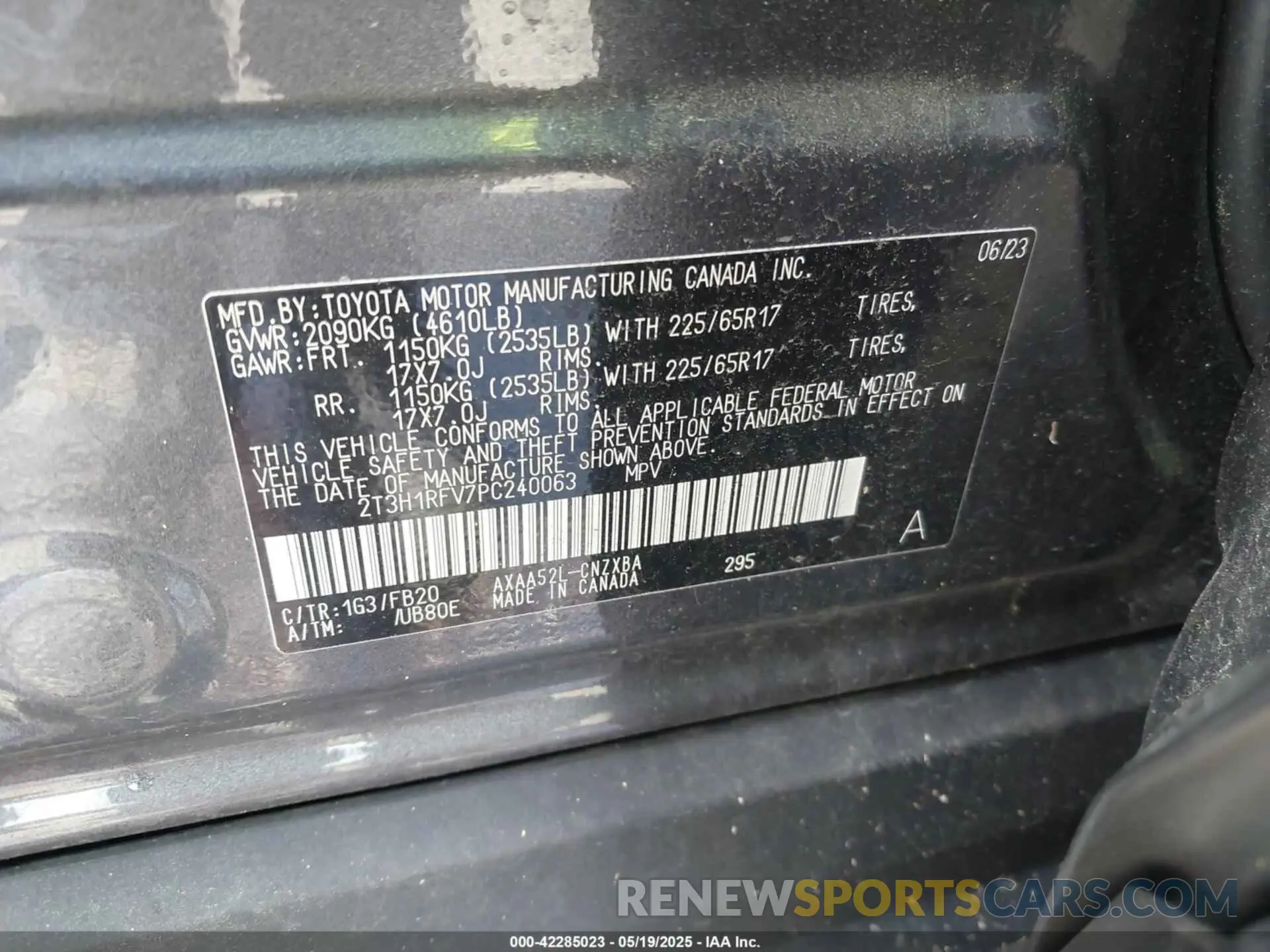 9 Фотография поврежденного автомобиля 2T3H1RFV7PC240063 TOYOTA RAV4 2023