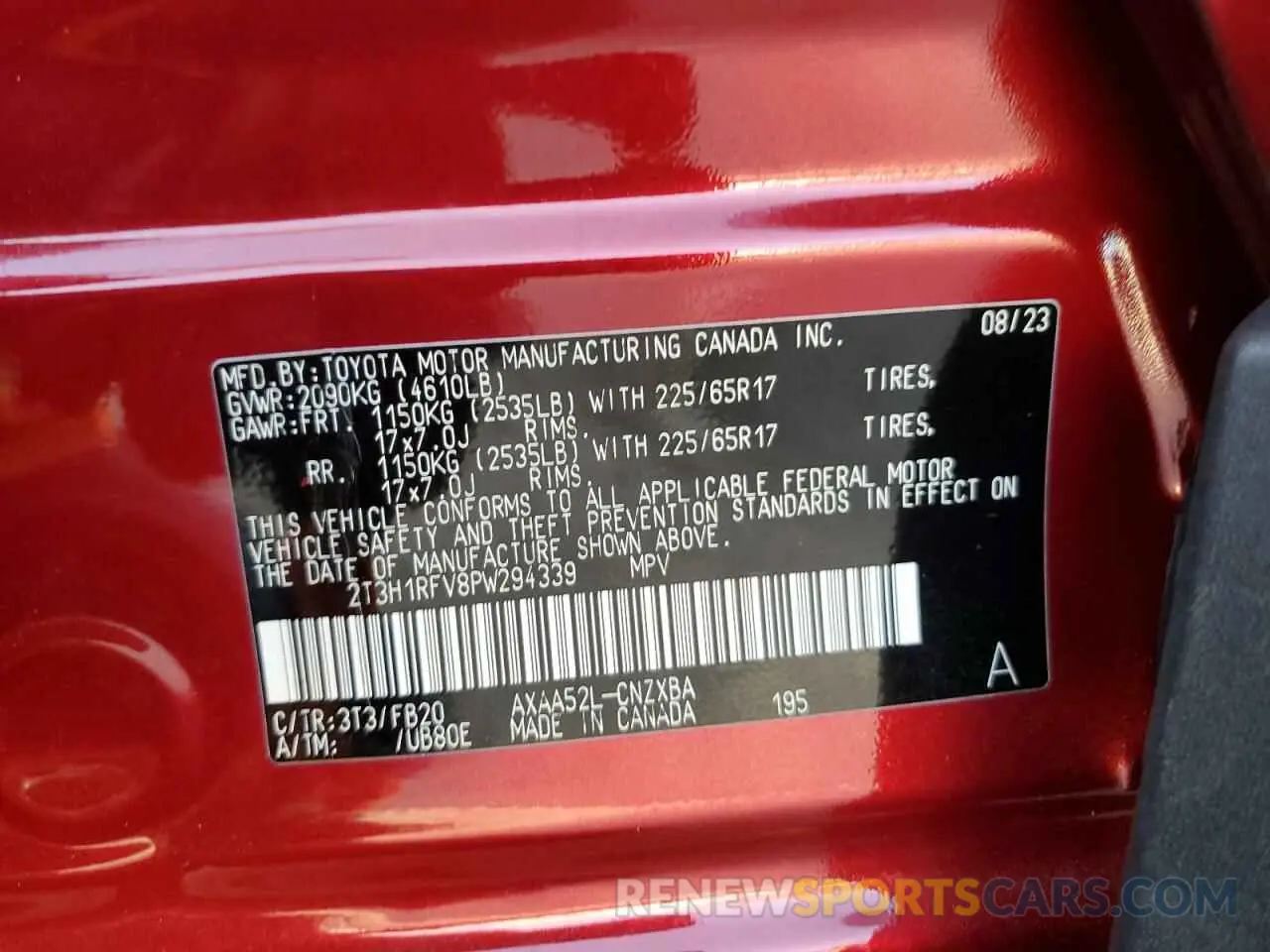 15 Фотография поврежденного автомобиля 2T3H1RFV8PW294339 TOYOTA RAV4 2023