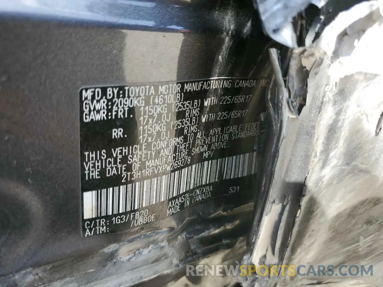 16 Photograph of a damaged car 2T3H1RFVXPW269278 TOYOTA RAV4 2023