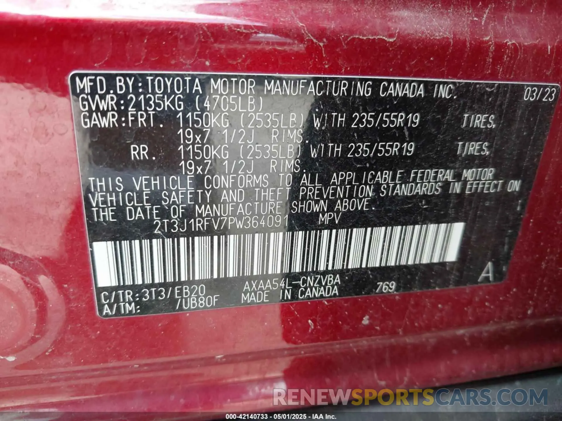 9 Photograph of a damaged car 2T3J1RFV7PW364091 TOYOTA RAV4 2023