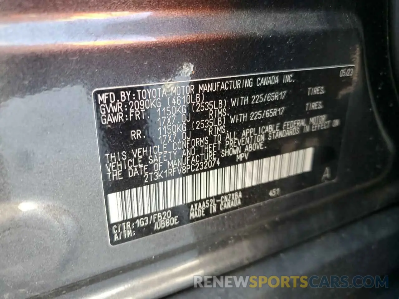 16 Фотография поврежденного автомобиля 2T3K1RFV8PC232074 TOYOTA RAV4 2023