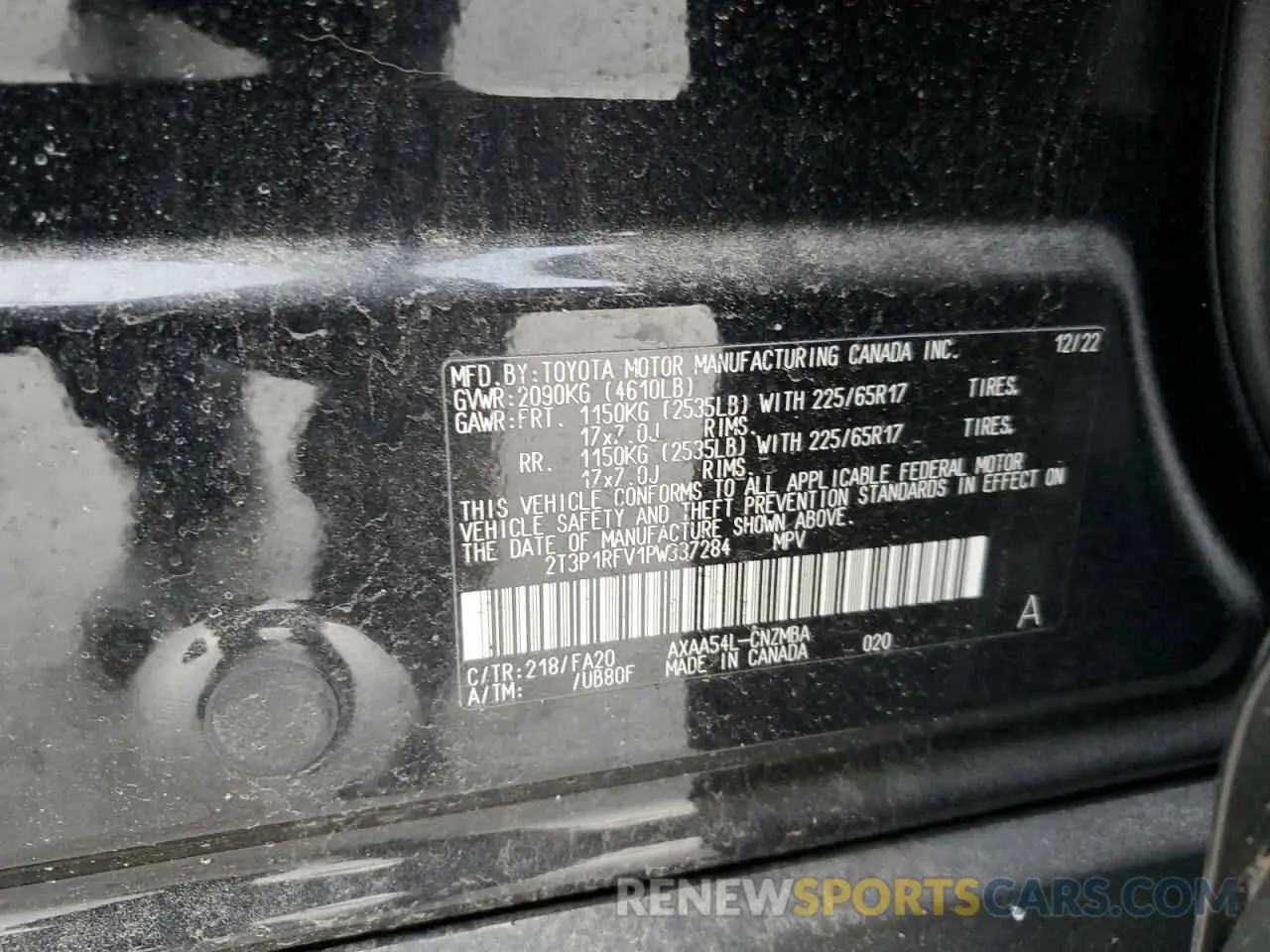 13 Photograph of a damaged car 2T3P1RFV1PW337284 TOYOTA RAV4 2023