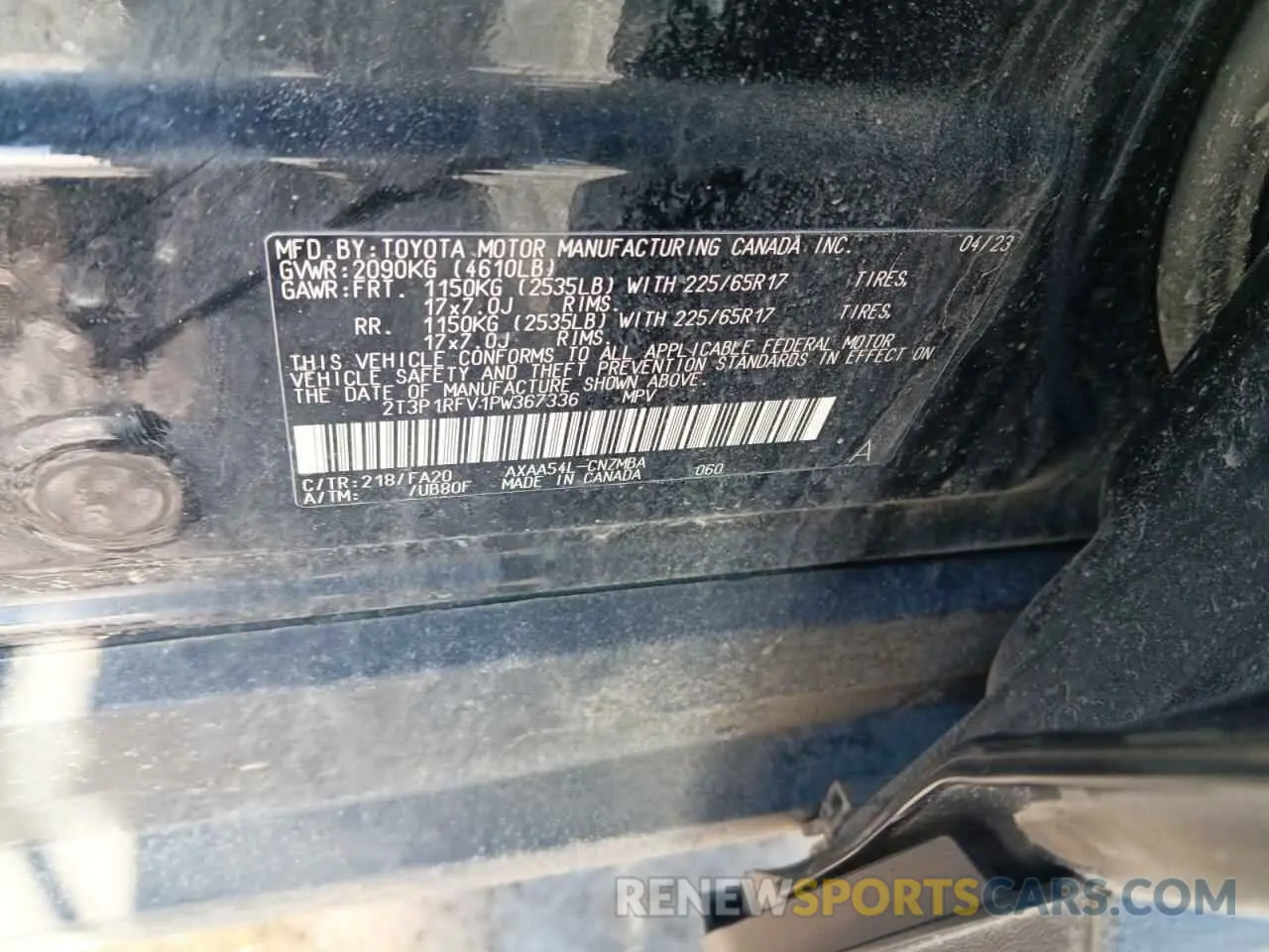 12 Photograph of a damaged car 2T3P1RFV1PW367336 TOYOTA RAV4 2023