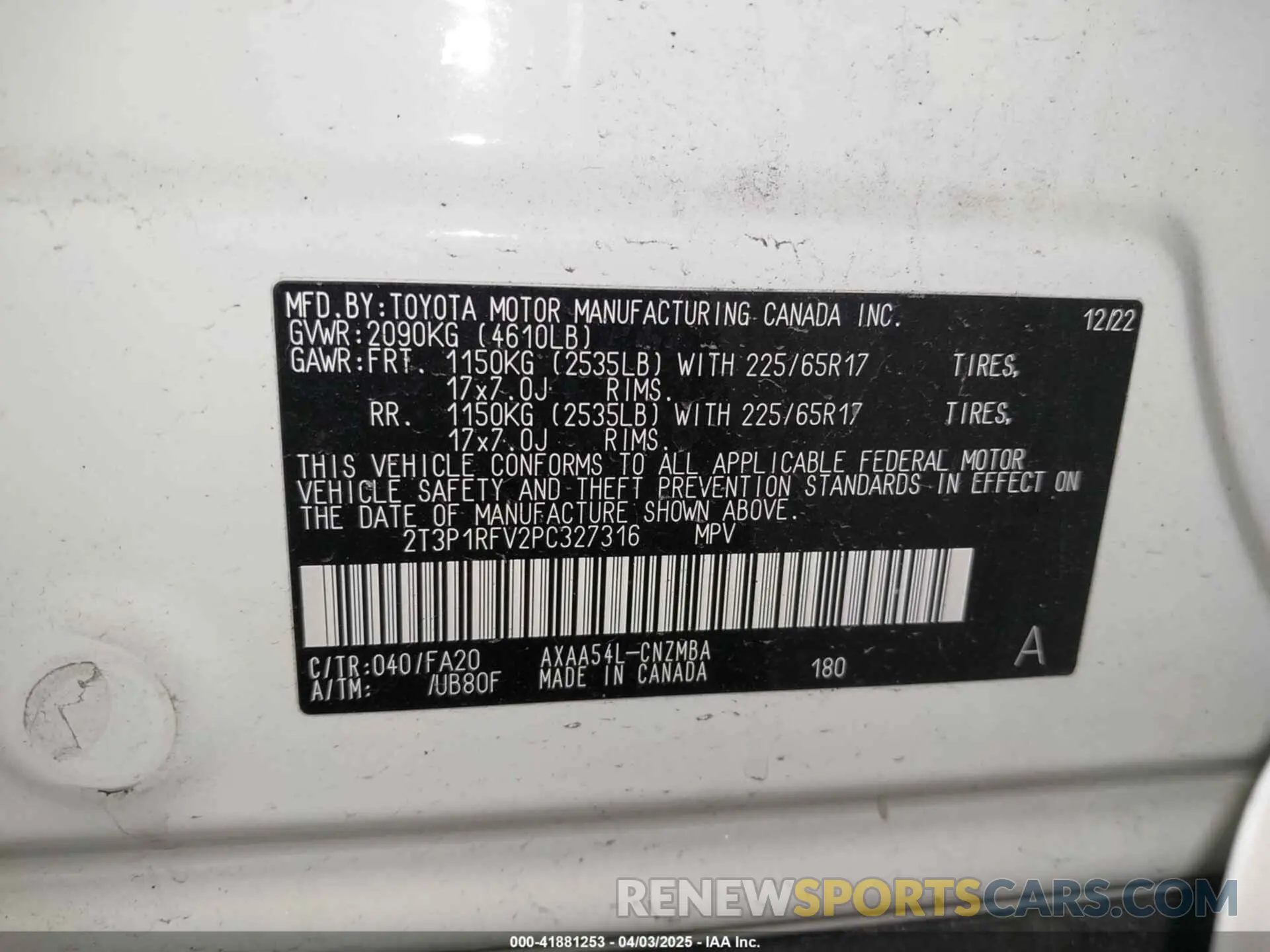 9 Photograph of a damaged car 2T3P1RFV2PC327316 TOYOTA RAV4 2023