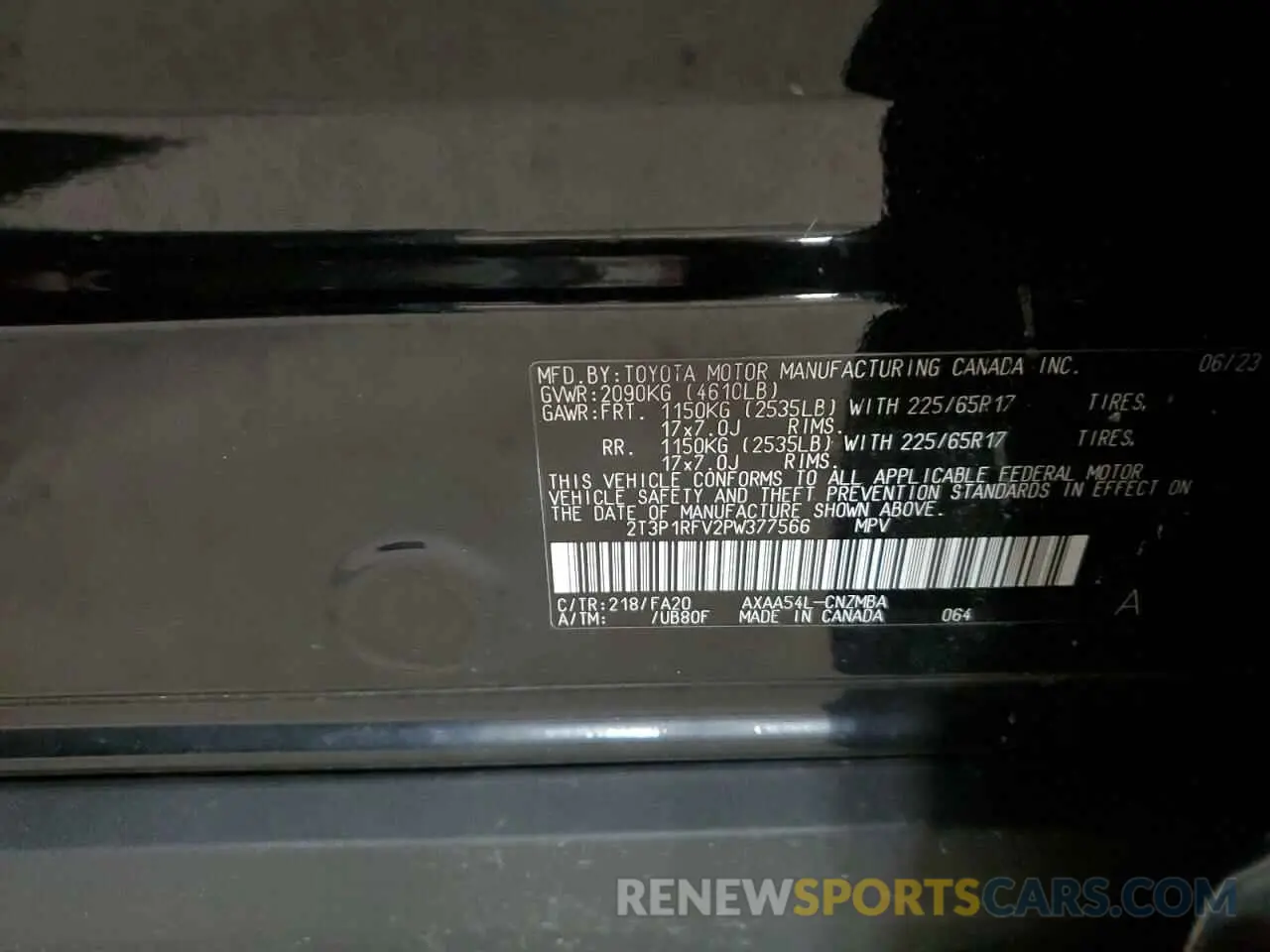 12 Photograph of a damaged car 2T3P1RFV2PW377566 TOYOTA RAV4 2023
