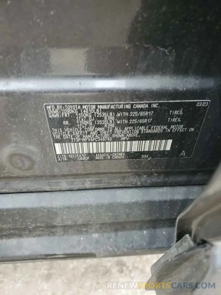 12 Photograph of a damaged car 2T3P1RFV4PC349740 TOYOTA RAV4 2023